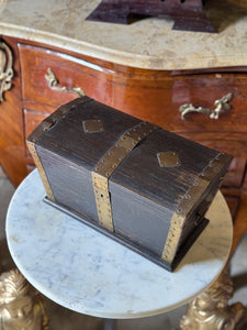 Vintage Danish Dome Topped Deed Chest