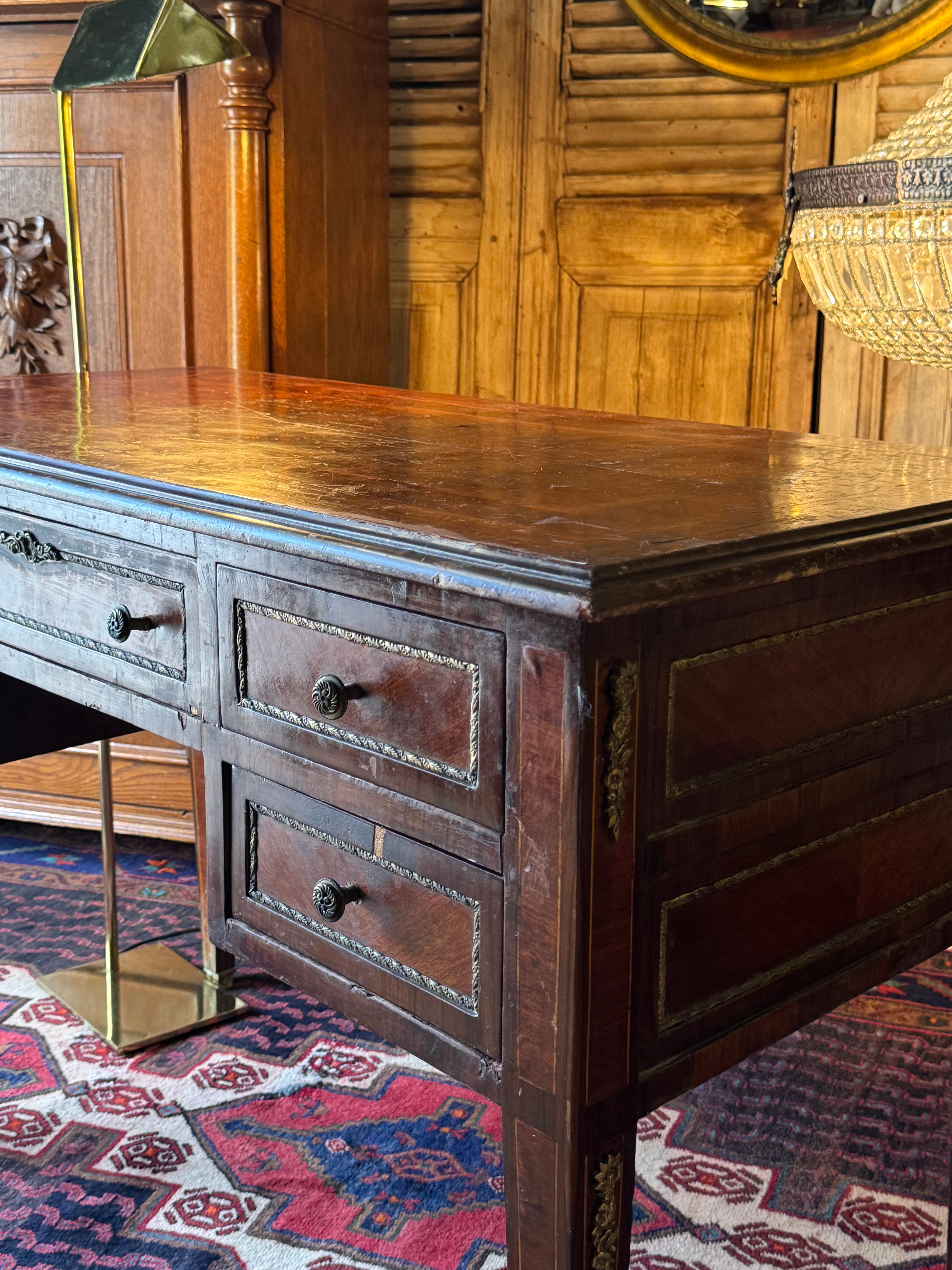 Vintage French 5-Drawer Desk