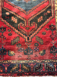 Vintage Hand Knotted Persian Hamadan Rug
