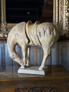 Large Vintage Terracotta Horse Sculpture