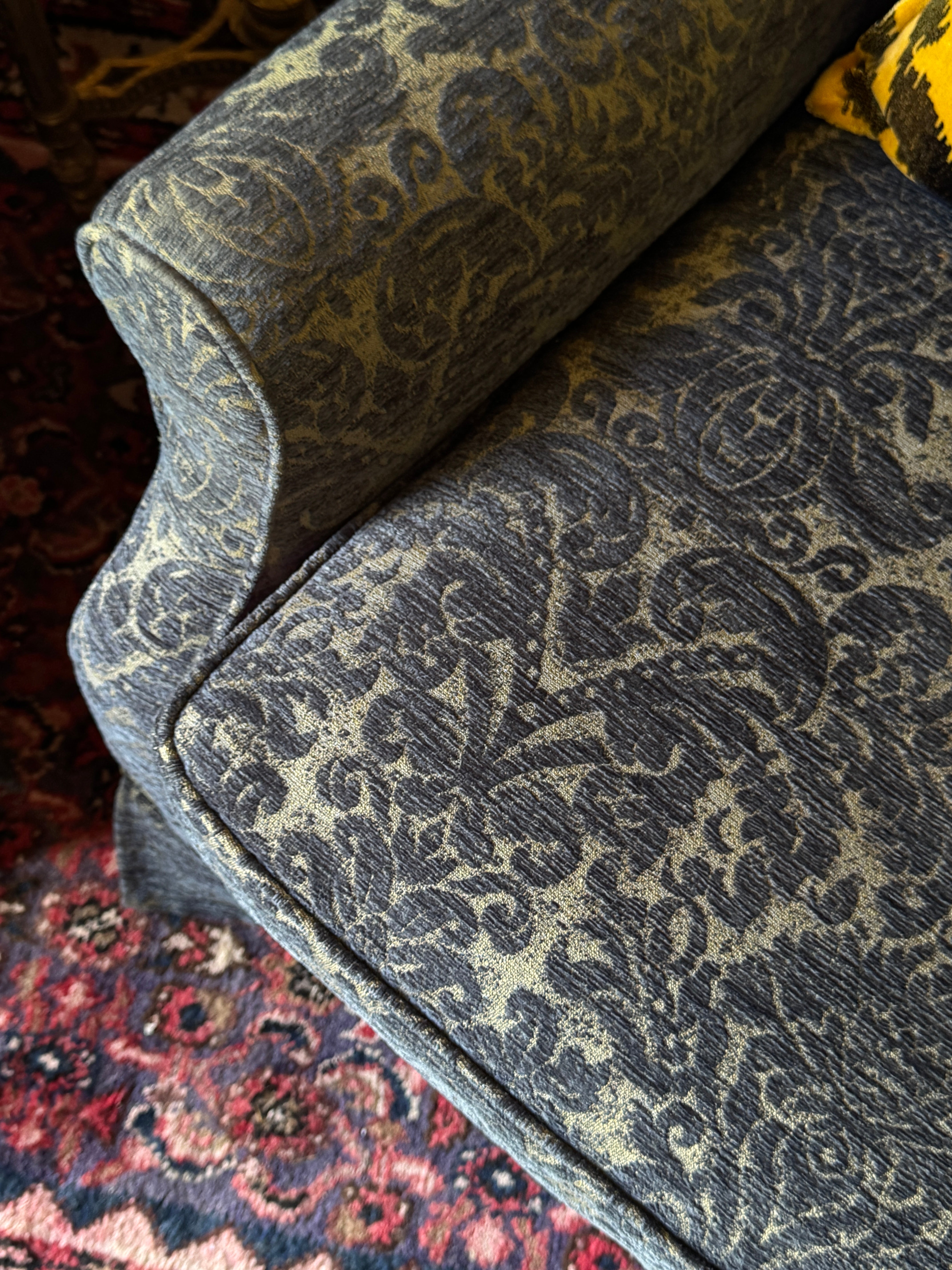 [HOLD] Vintage Blue Damask Two-Seater Lounge