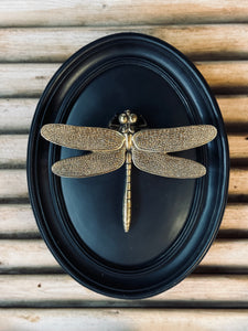 Gold & Black Dragonfly Wall Plaque