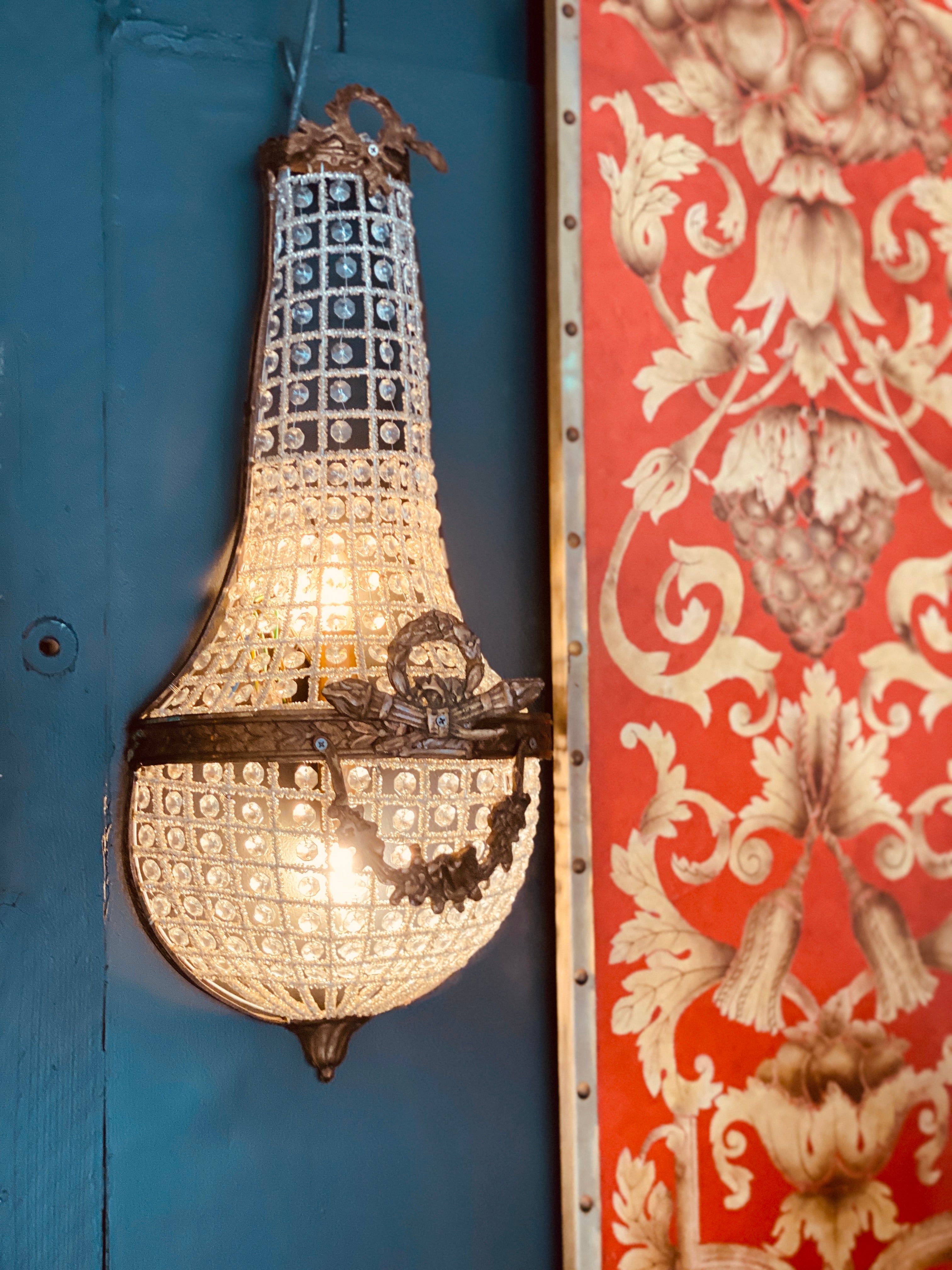 Empire Style Basket Wall Sconce
