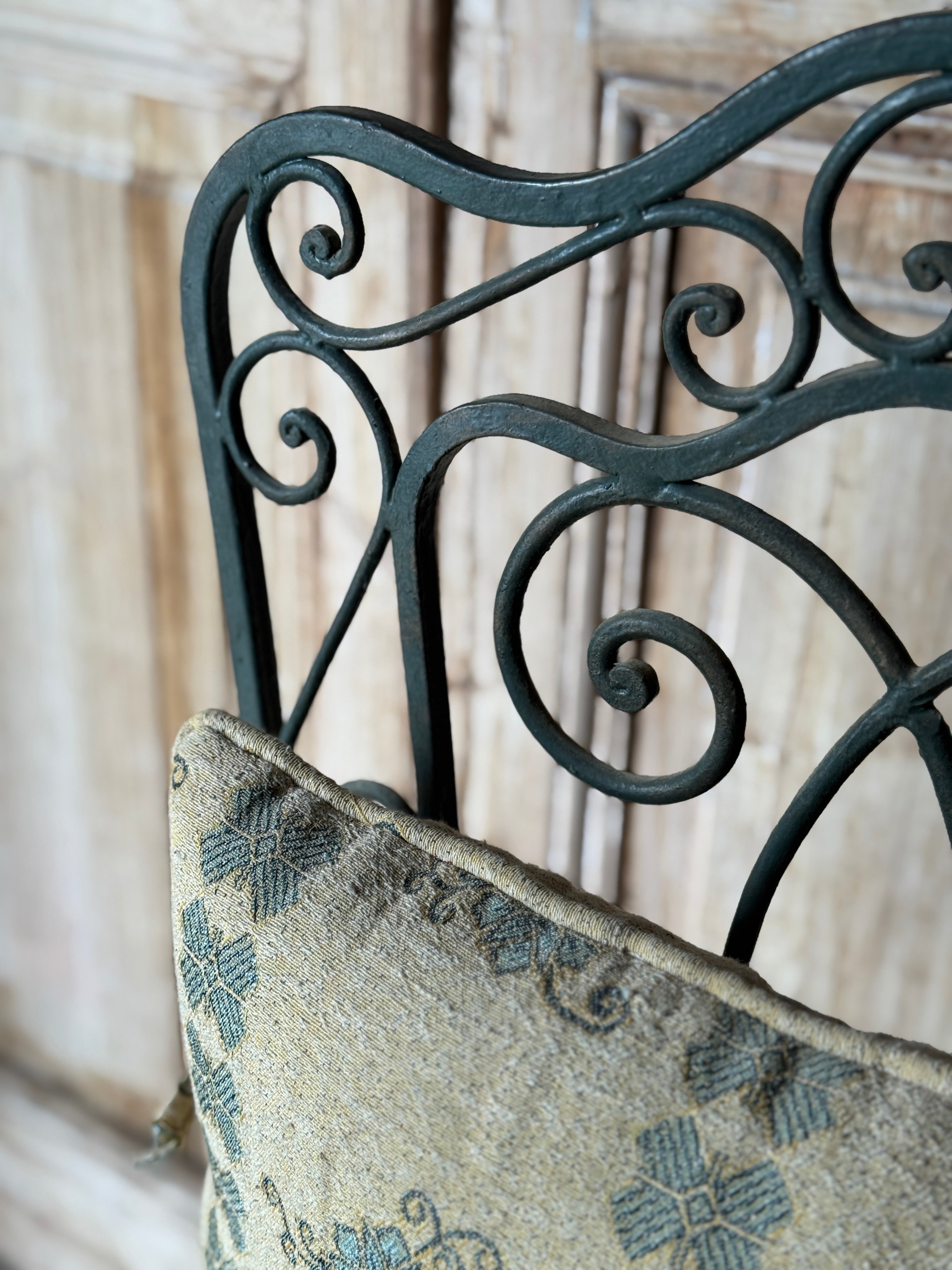Pair of Vintage Wrought Iron Garden Chairs