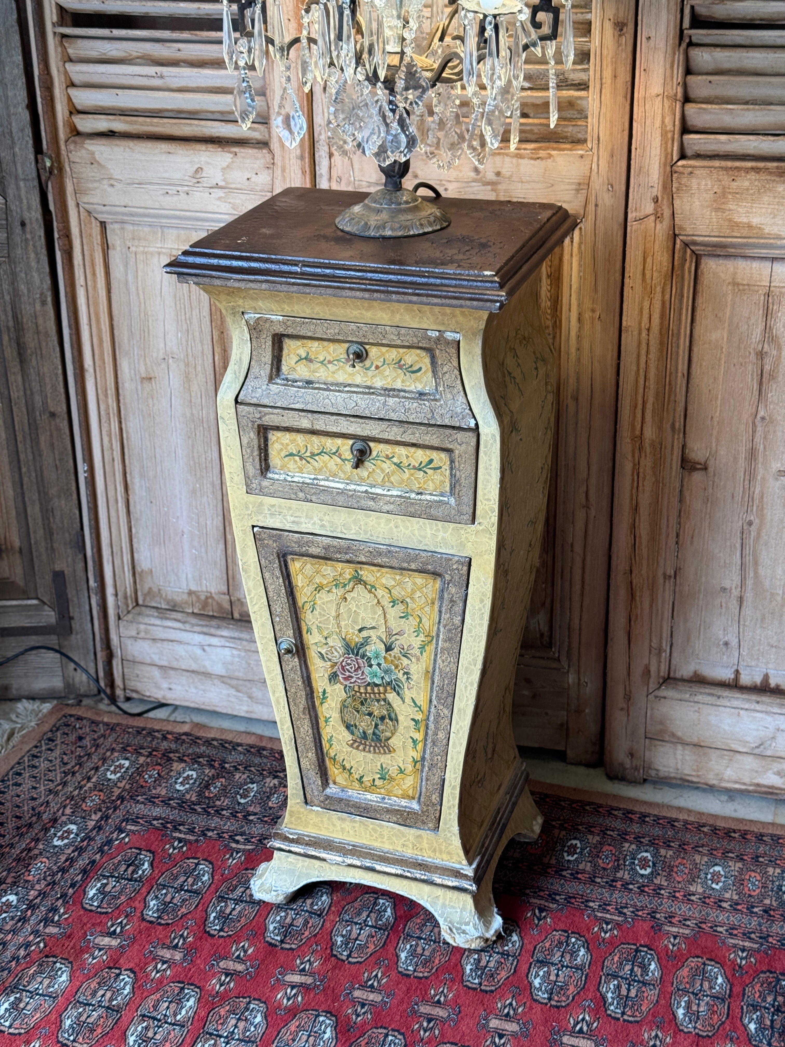 Vintage Handpainted Continental Cabinet
