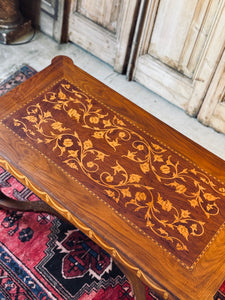 Vintage French Inlaid Marquetry Coffee Table