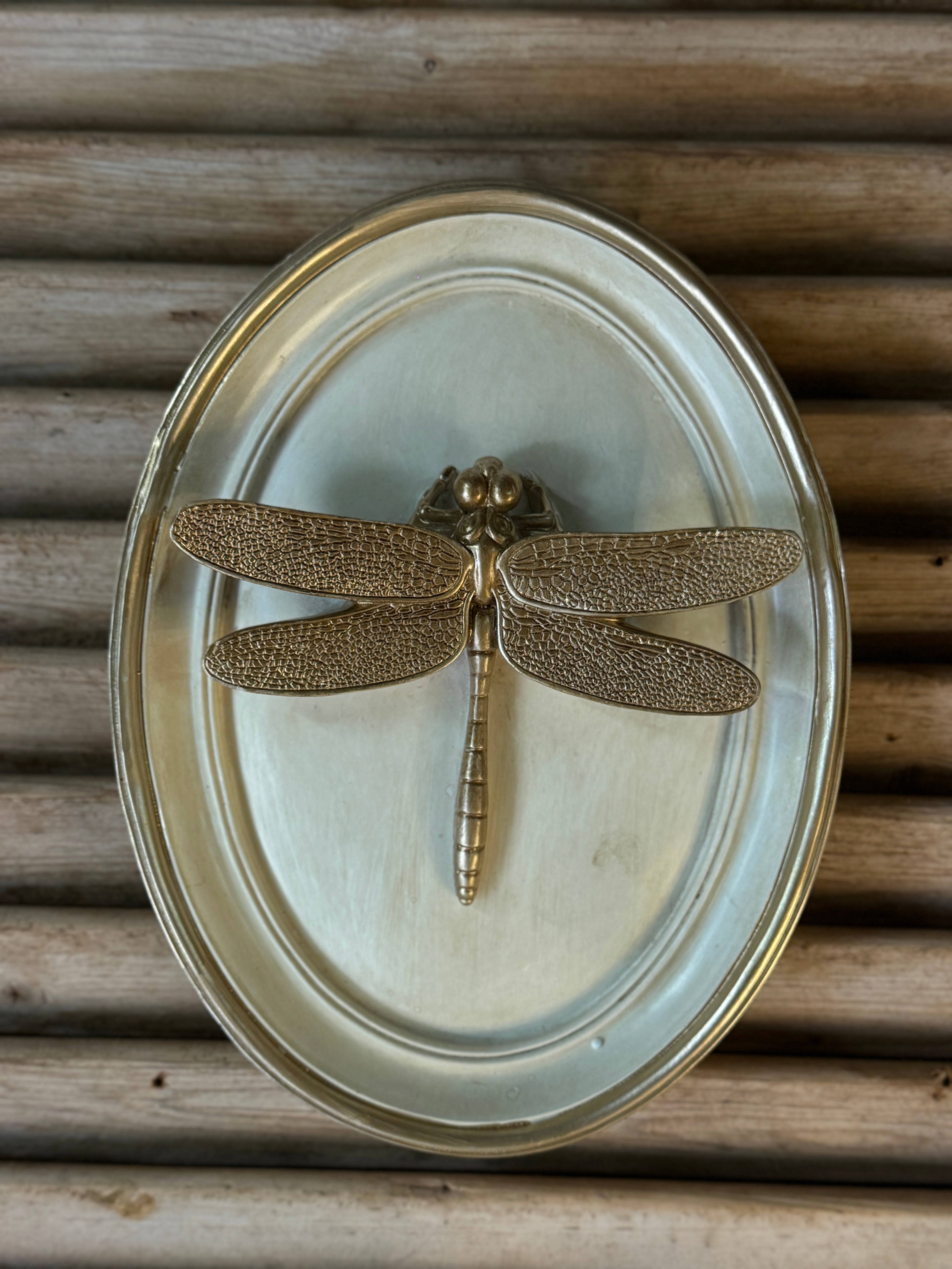 Cream & Gold Dragonfly Wall Plaque