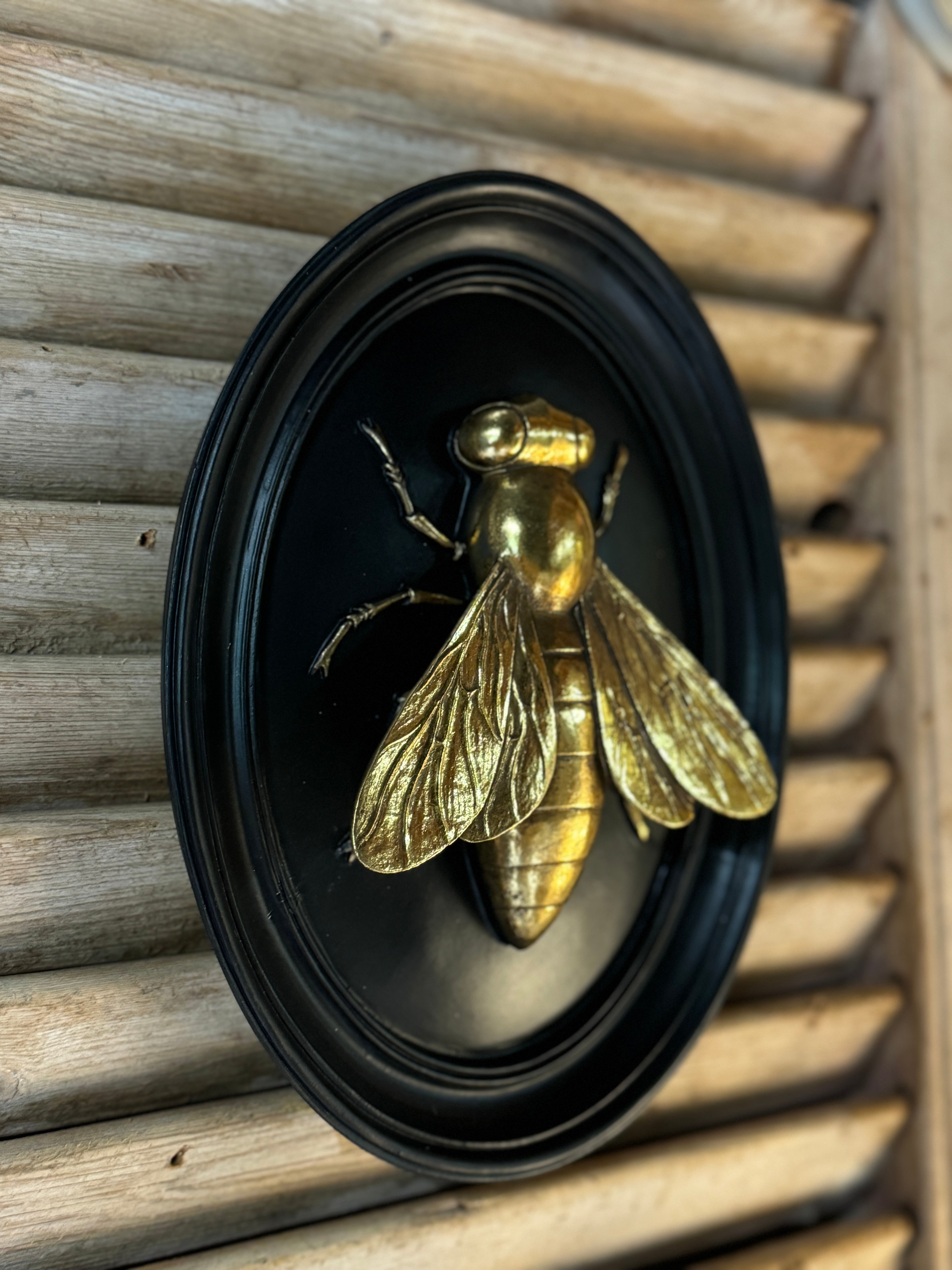 Gold & Black Bee Wall Plaque