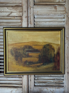 Vintage Oil Painting of Landscape - Signed "Charles Bassett"
