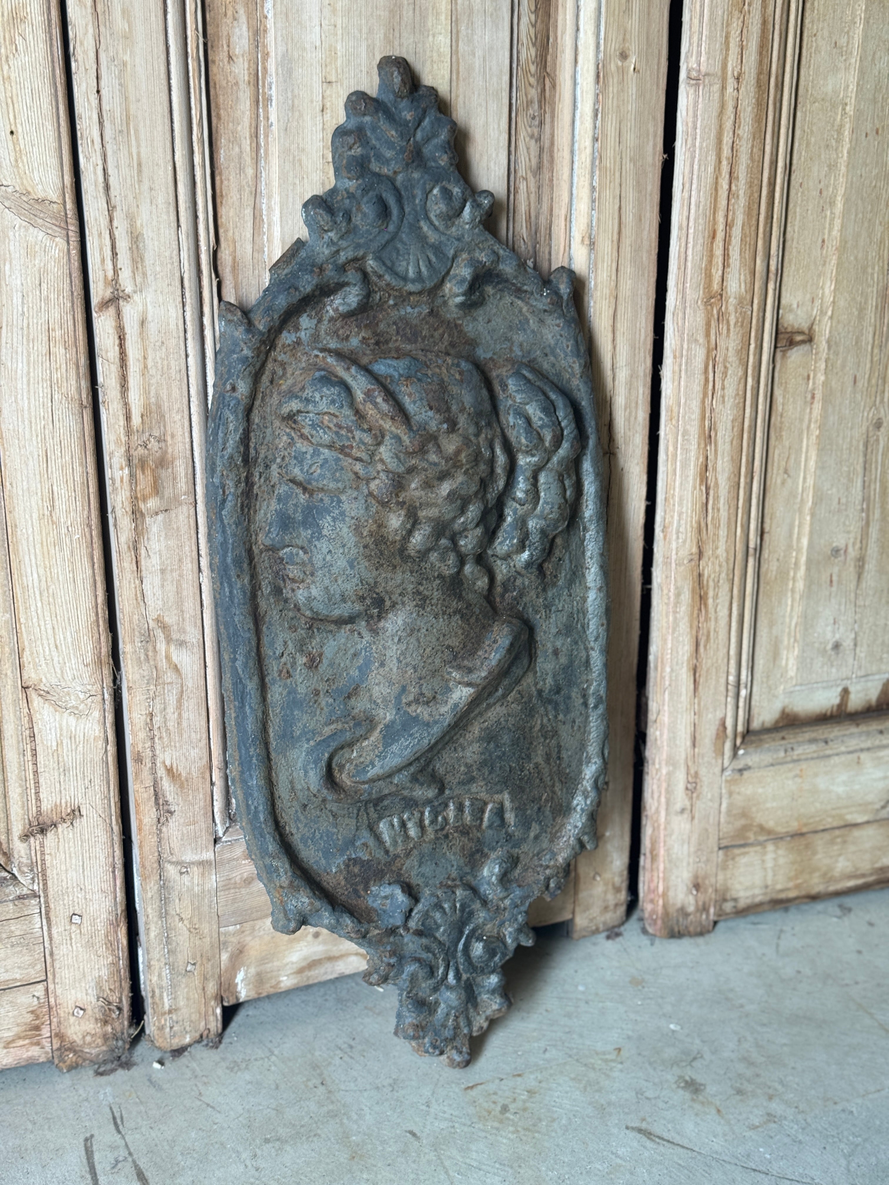 Antique Cast Iron Wall Plaque – Hygieia