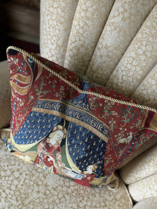 Lady & The Unicorn Tent Square Tapestry Cushion