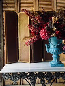 Deep Red Glitter Hydrangea