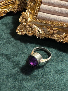 Vintage Amethyst Silver Cocktail Ring