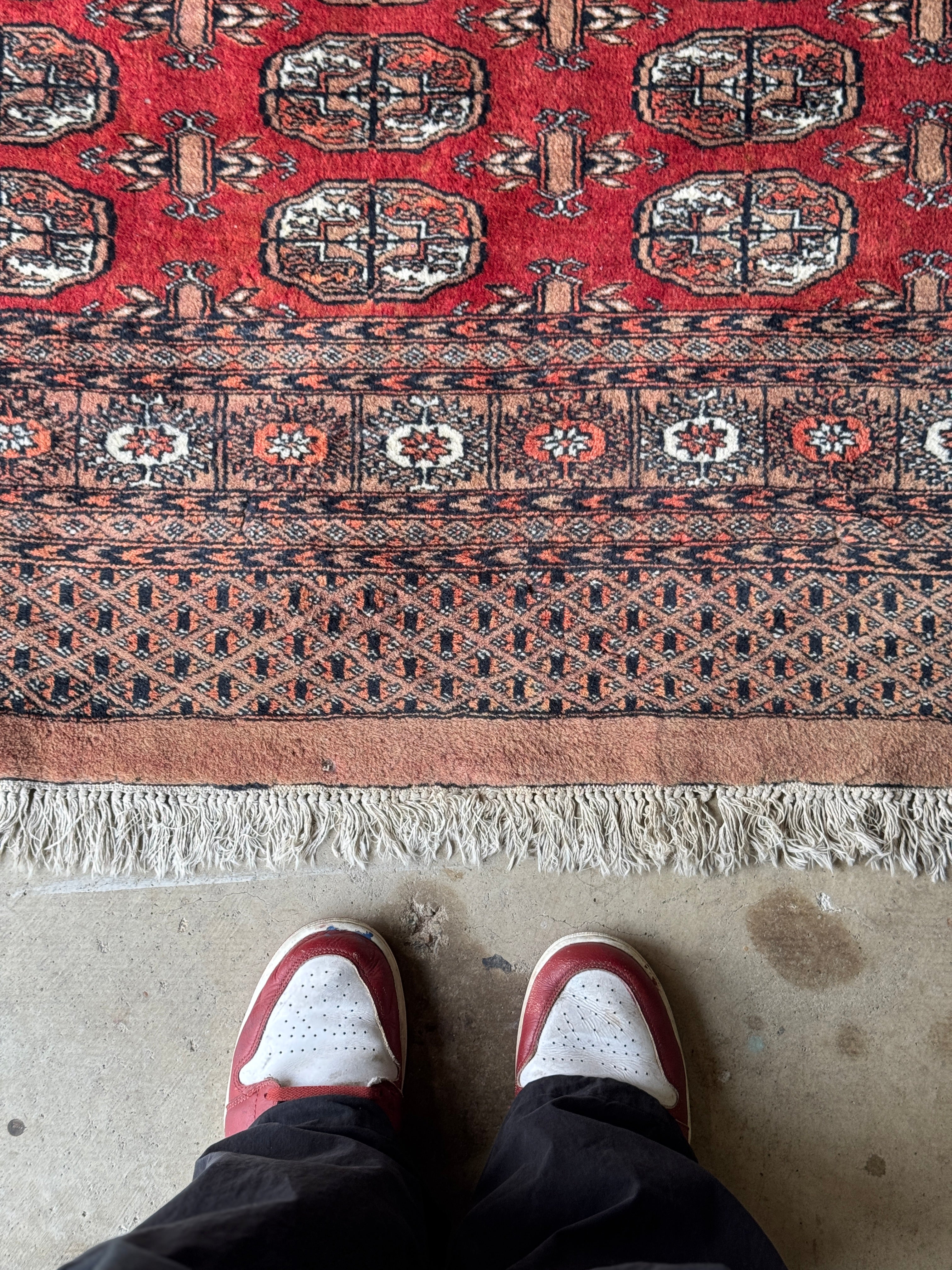 Vintage Pakistani Bokhara Handknotted Woollen Carpet