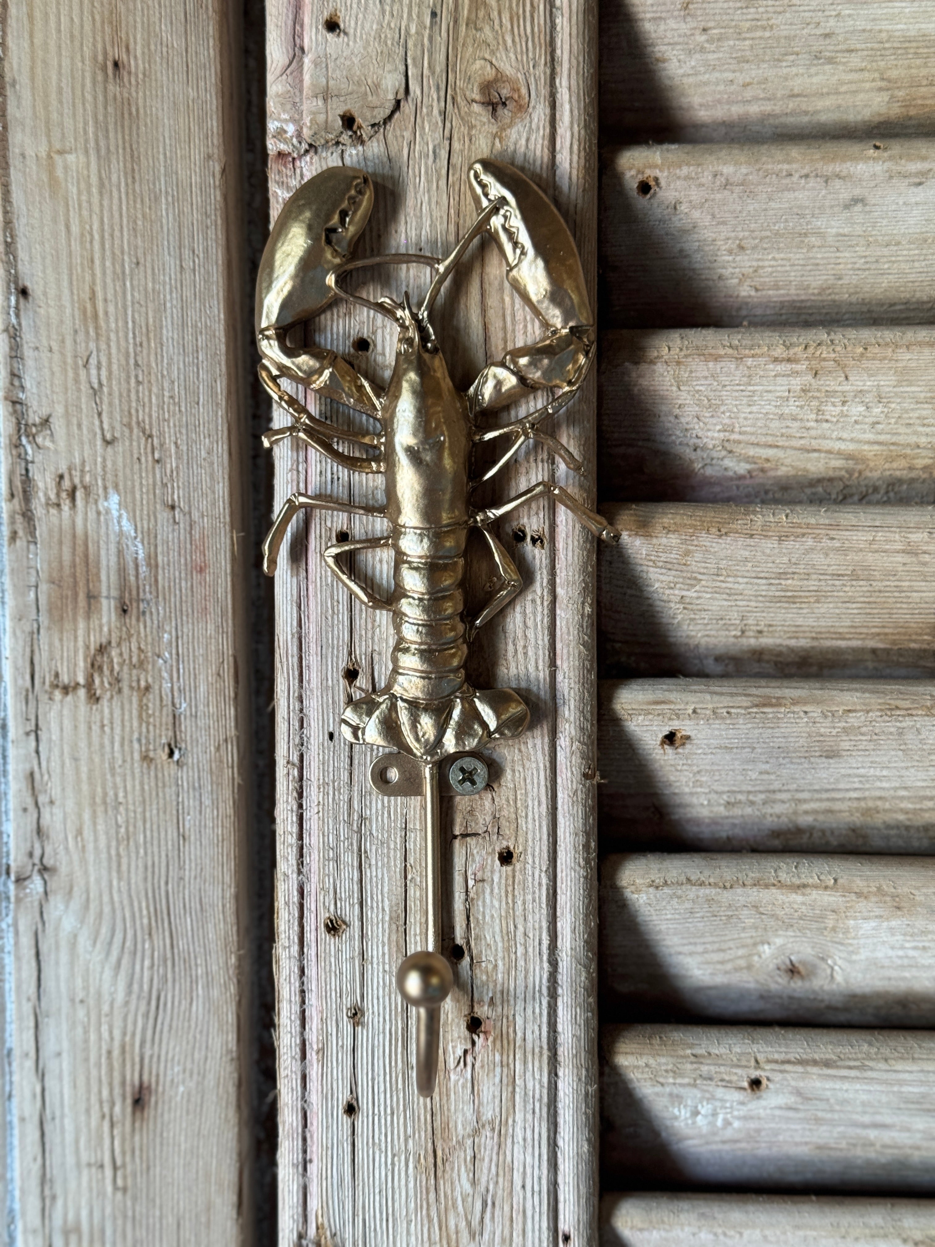 Lobster Gilt Metal Wall Hook