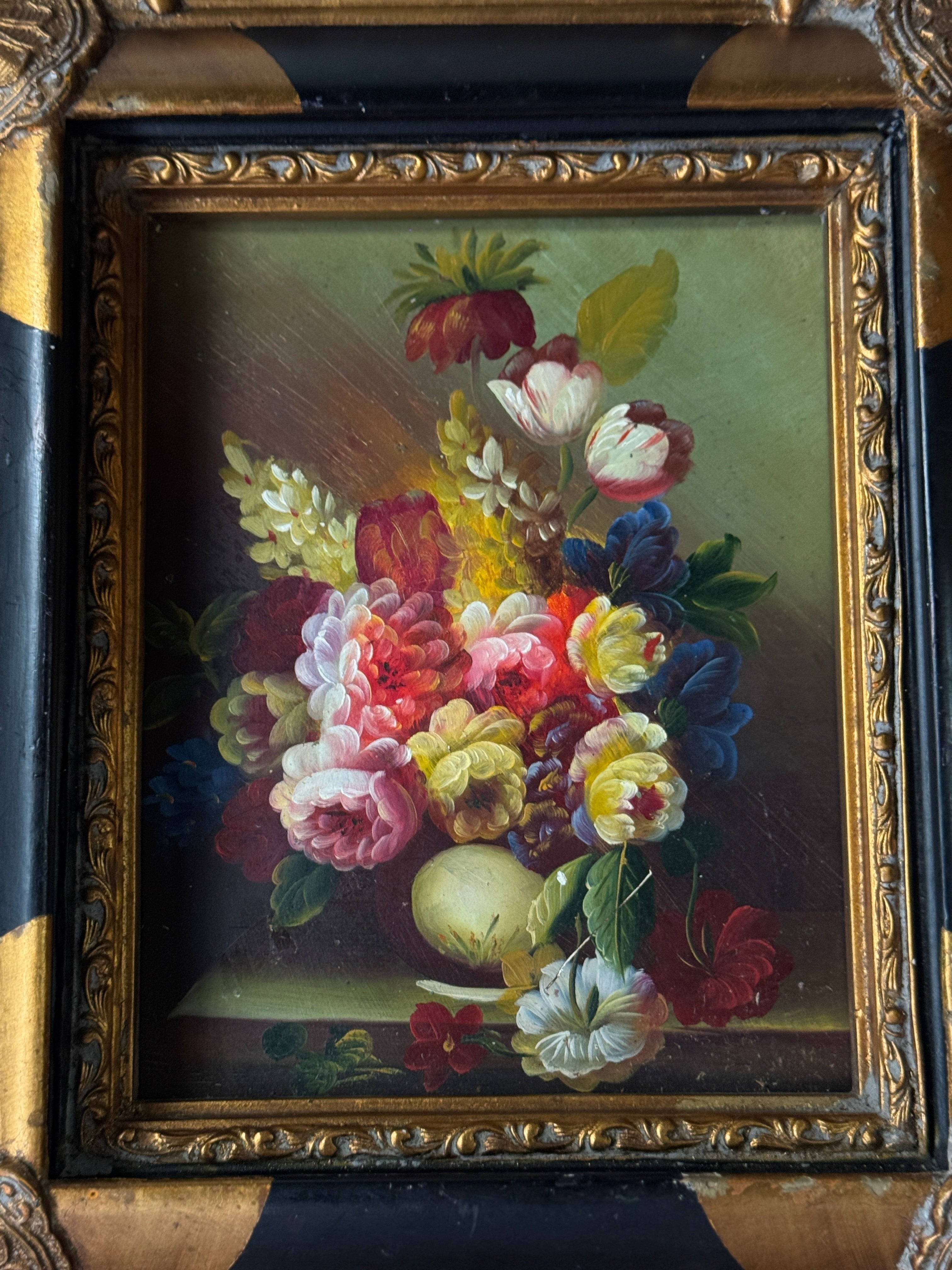 Pair of Vintage Still Life Paintings in Gilt Frames