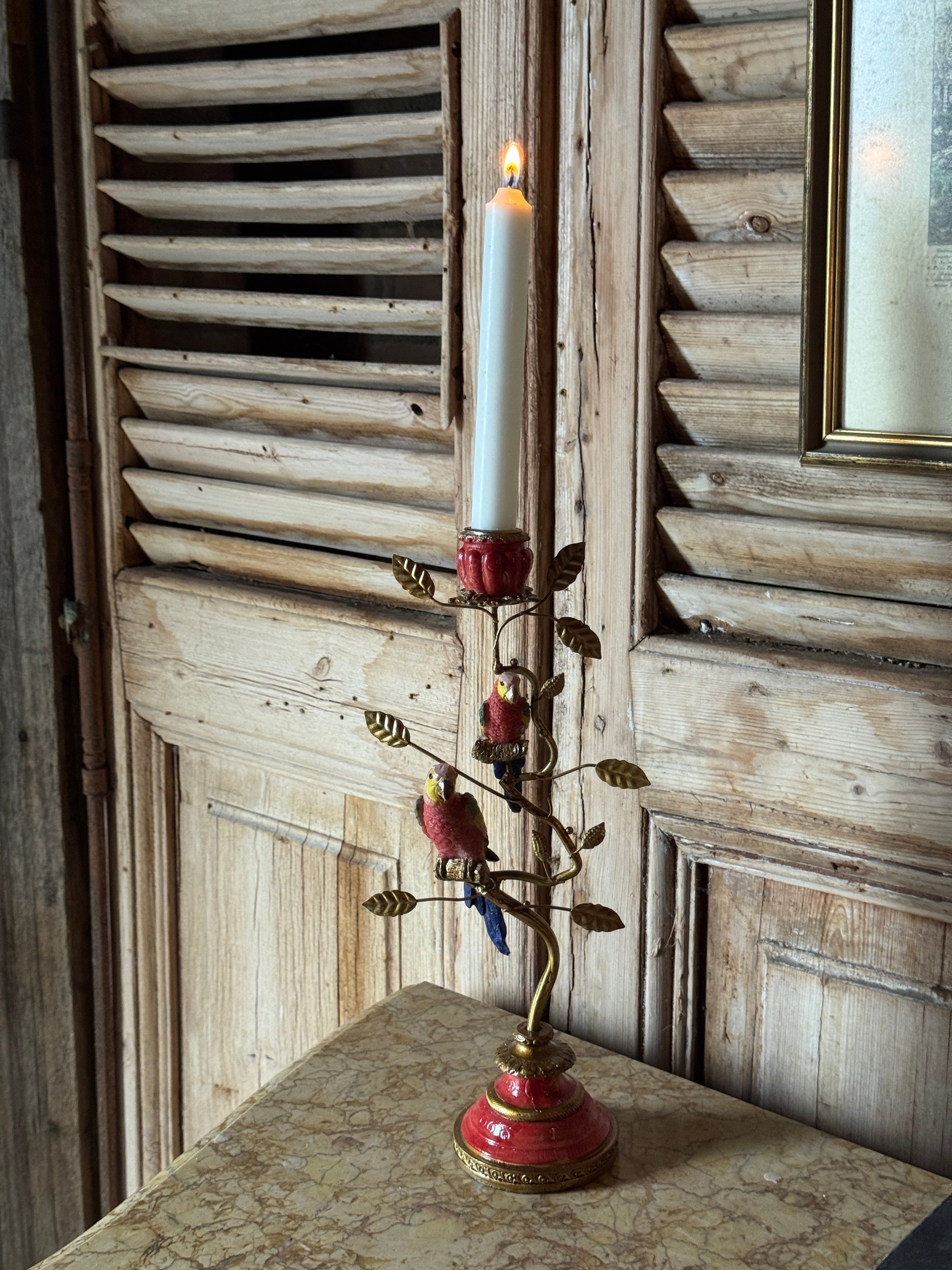 Parrot Taper Candelabra - Red
