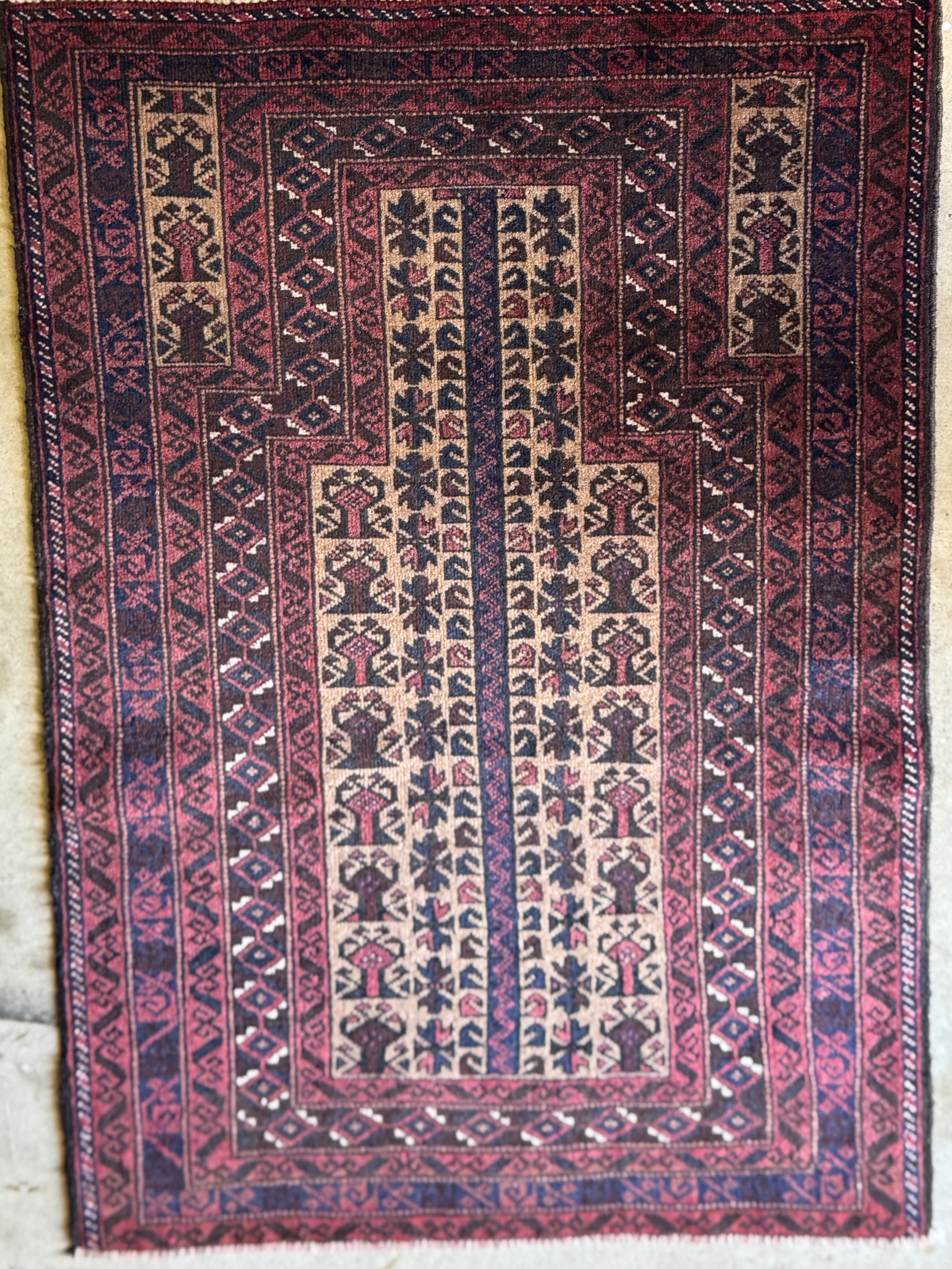 Vintage Handmade Persian Baluchi Carpet