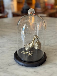 Glass Cloche with Wooden Base by Cerería Mollá 1899
