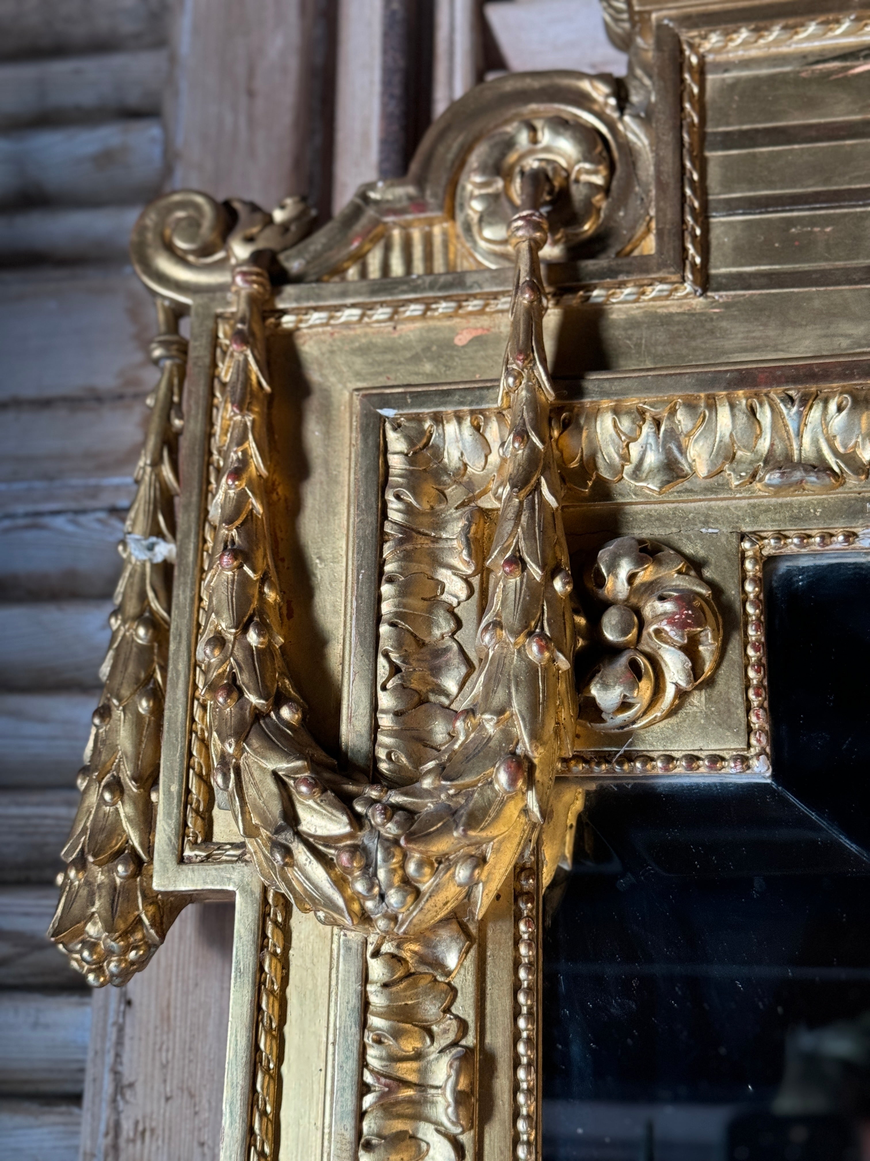 Late 19th Century Antique French Giltwood Mirror