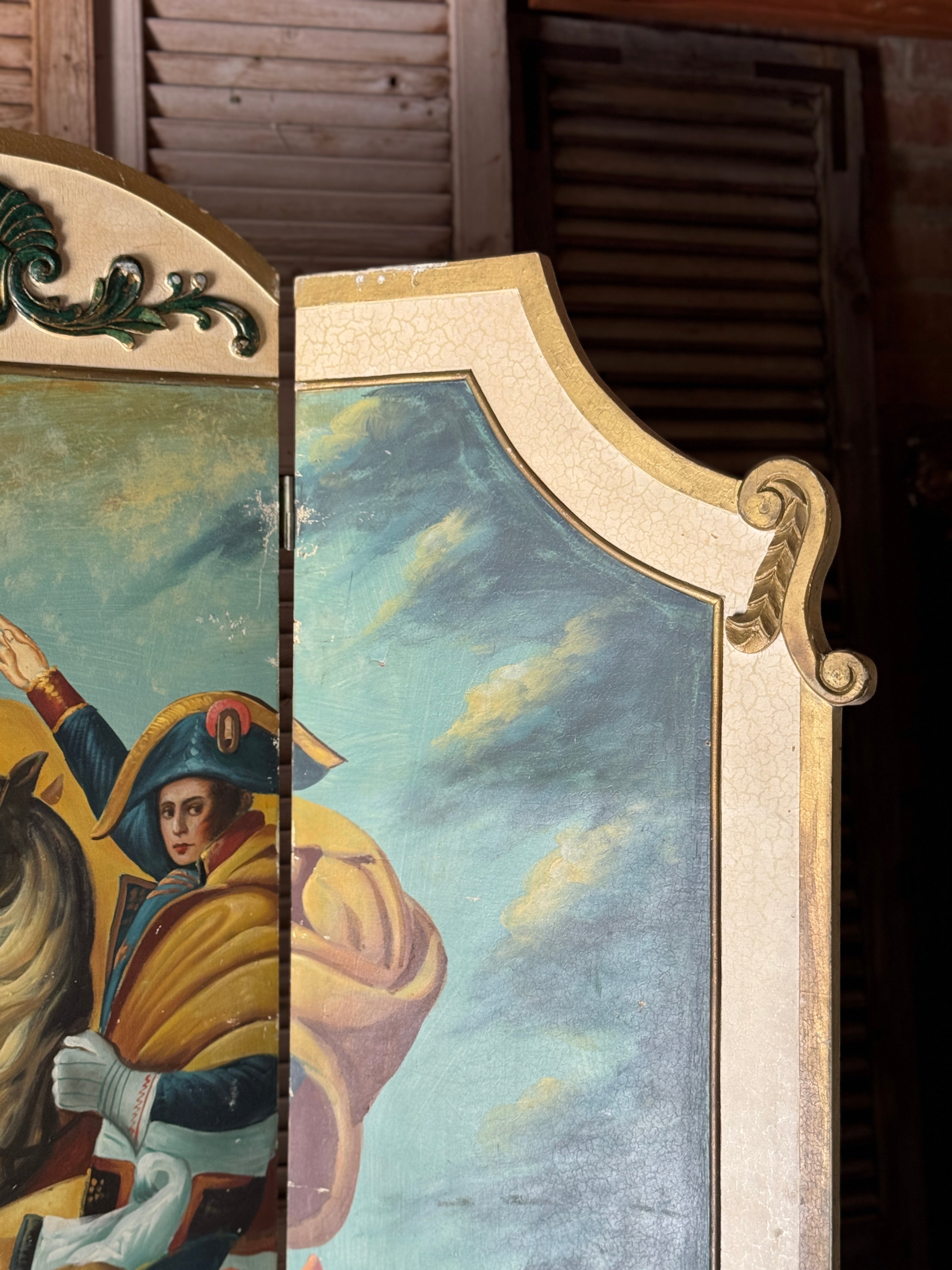 Vintage Hand Painted Napoleon Screen