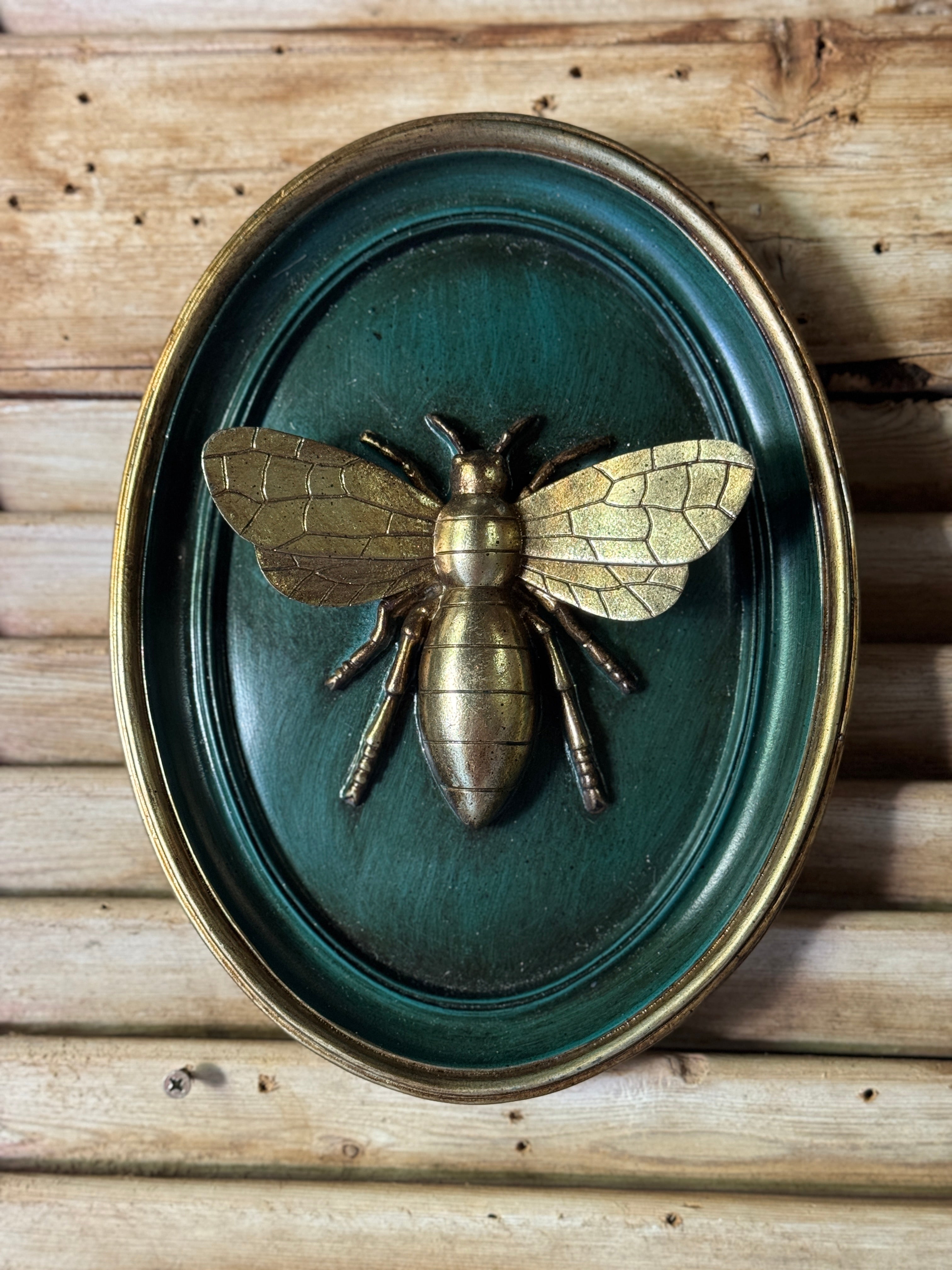 Forest Green Bee Wall Plaque