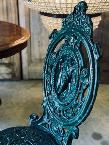 Vintage Cast Iron Green Victorian Chair