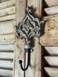 'Fleur de Royale' Carved Timber Wall Hook