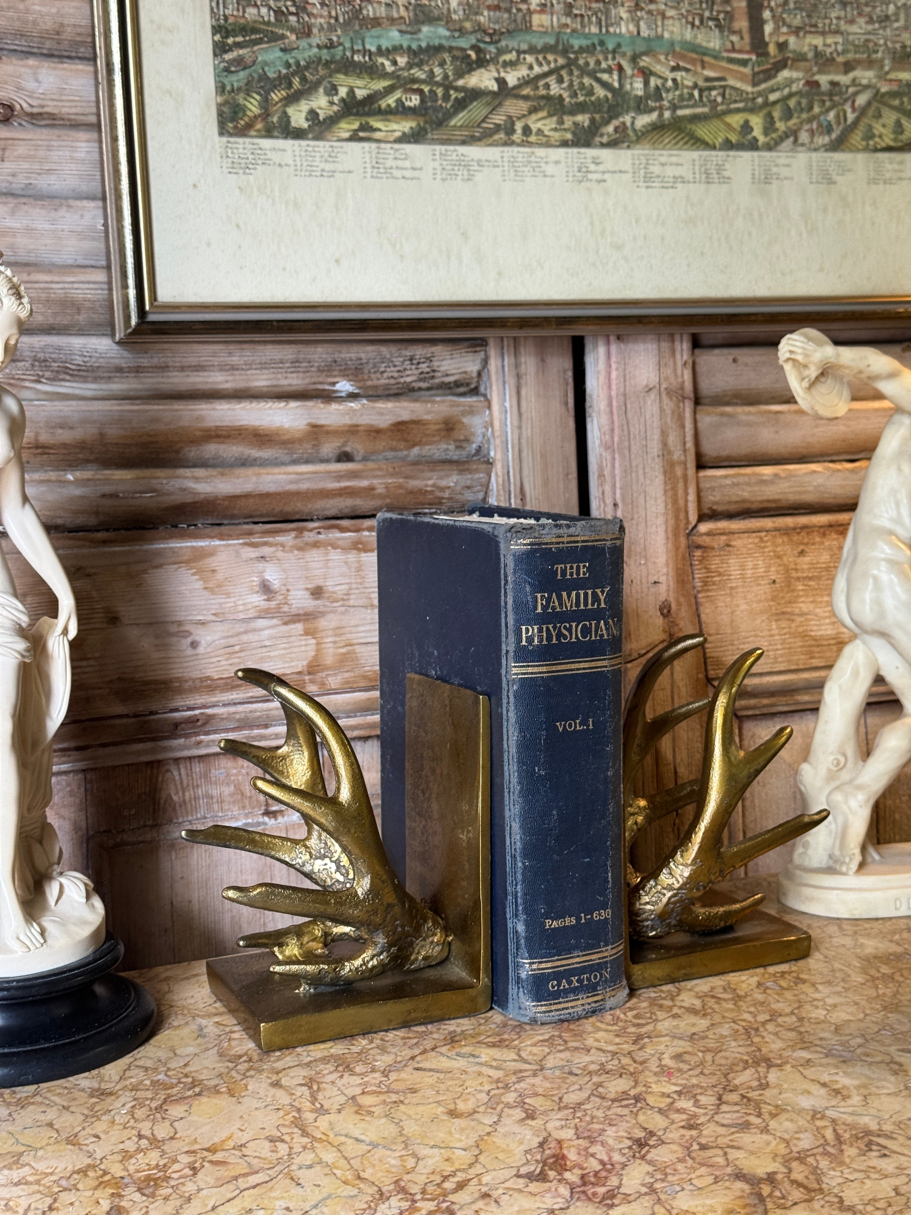 Gold Antler Bookends