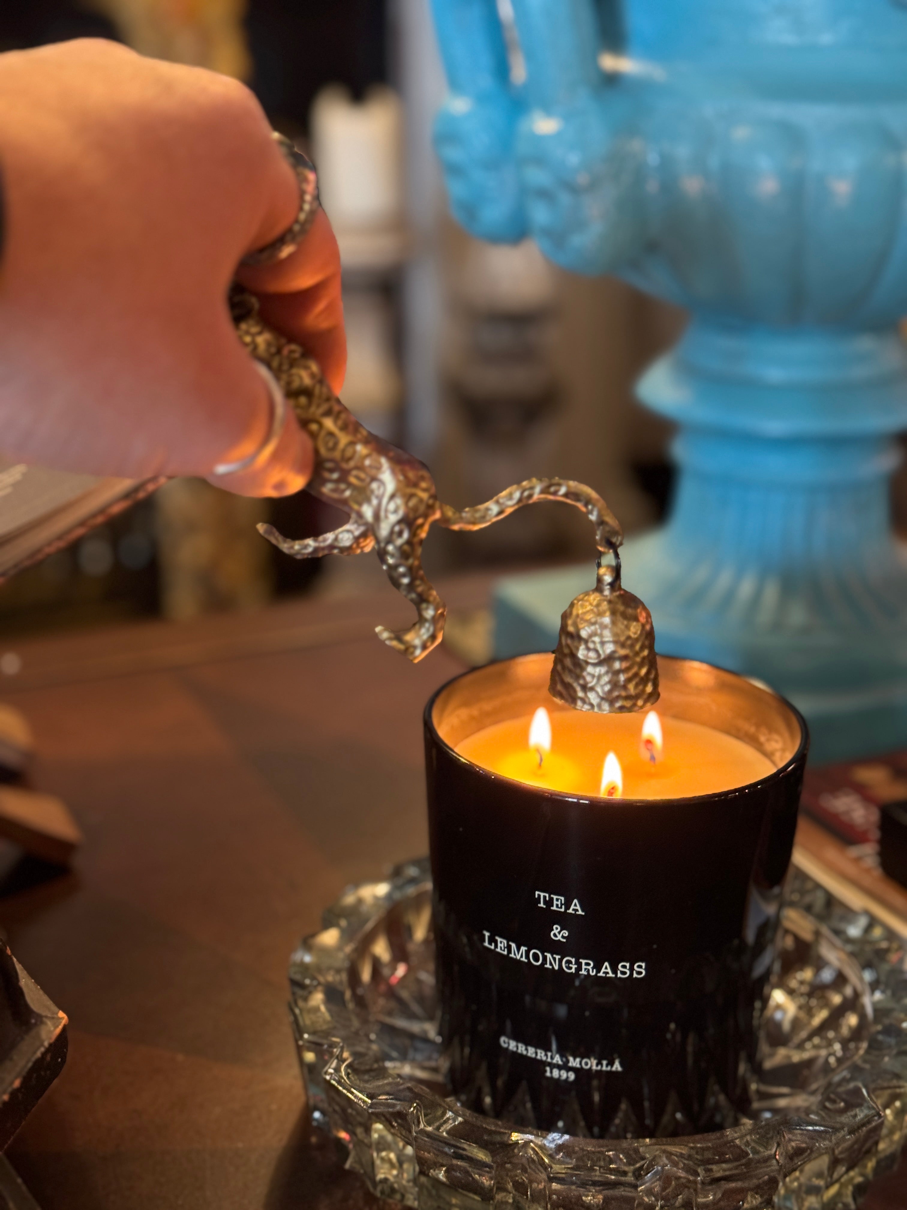 Gilt Metal Leopard Candle Snuffer
