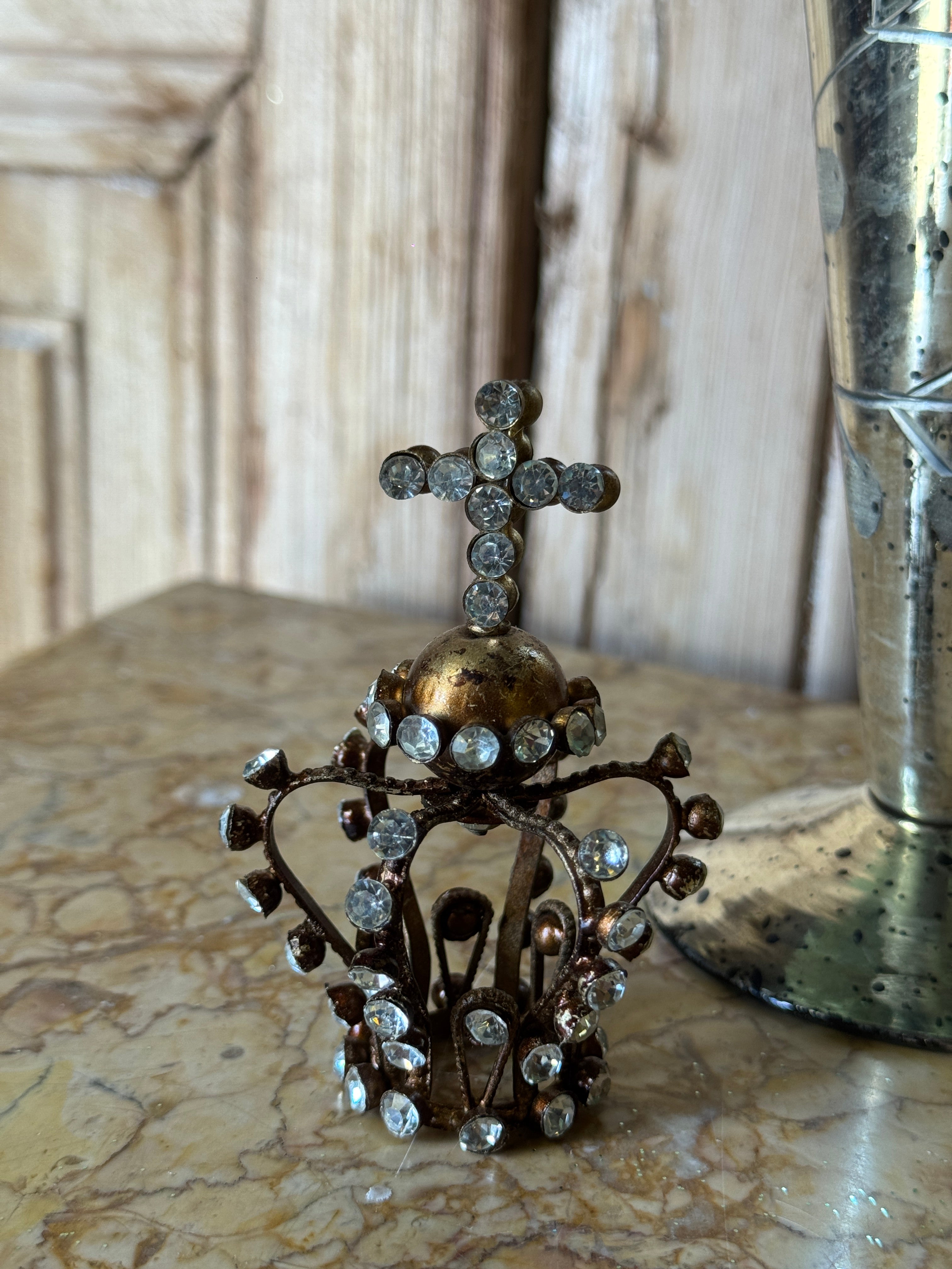 Mini Diamanté Crown Name Card Holder / Decor