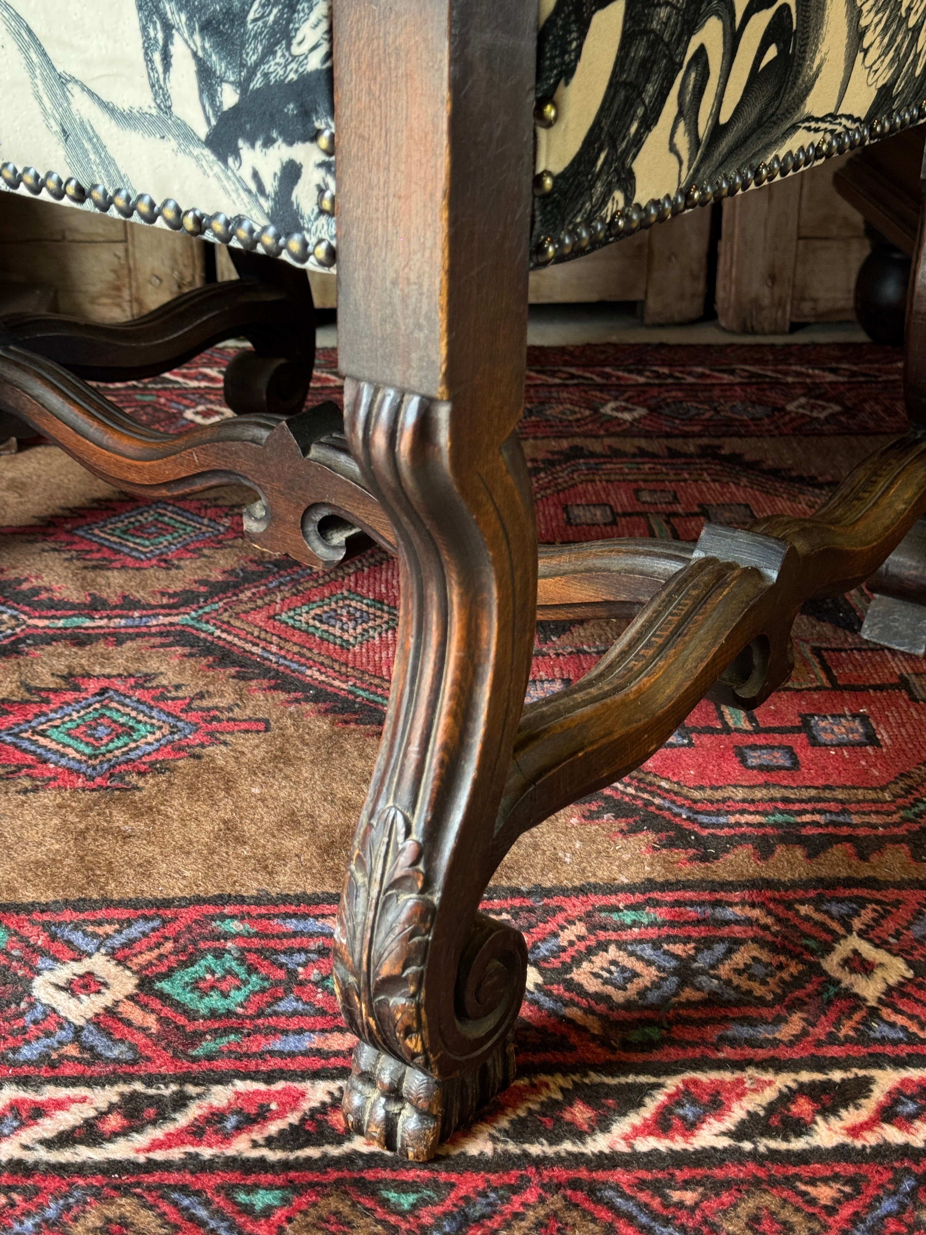 Antique 19th Century Newly Upholstered Armchair