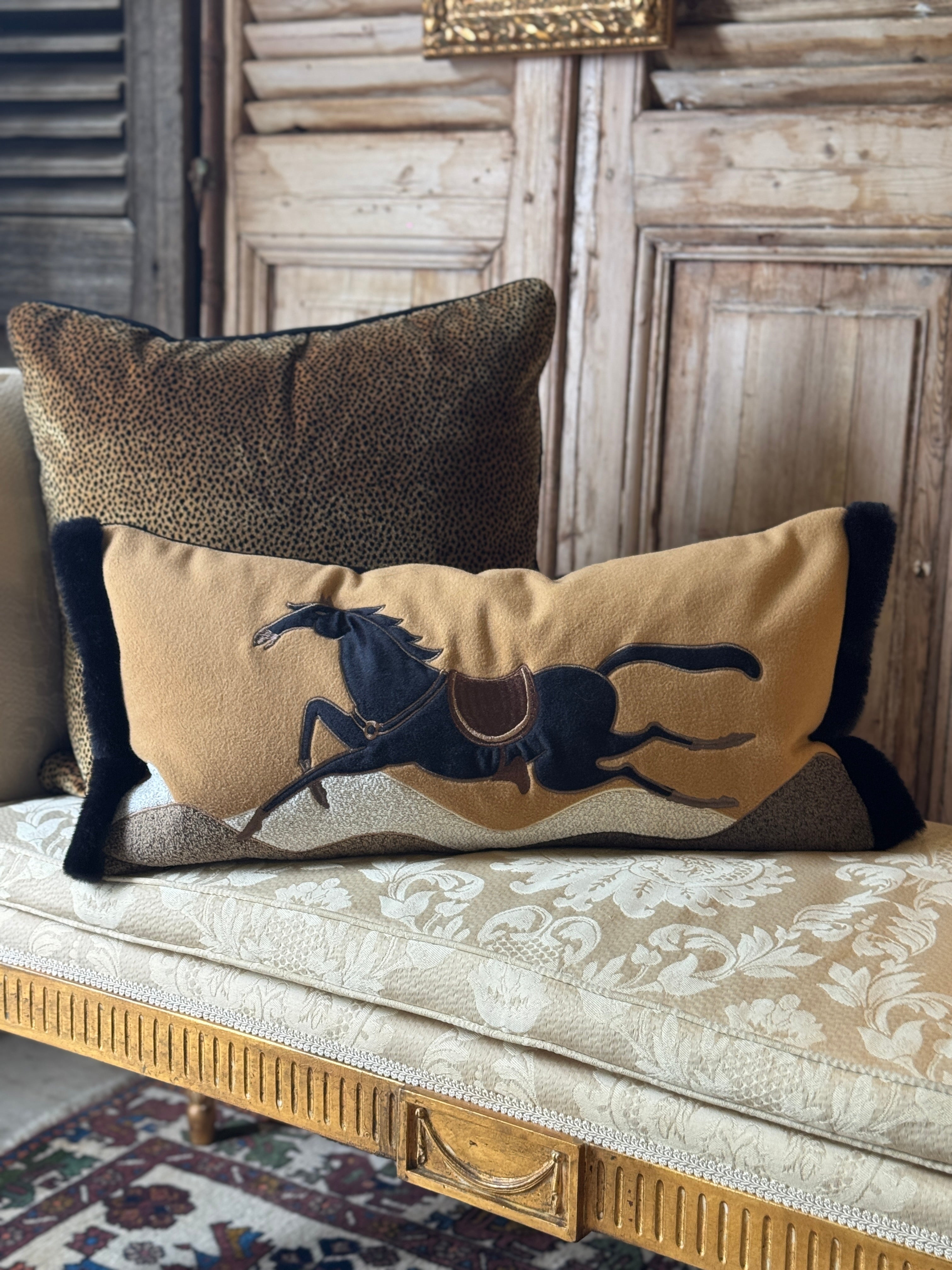 Equestrian Velvet Cushion