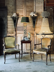 Pair of Vintage French Oak Armchairs