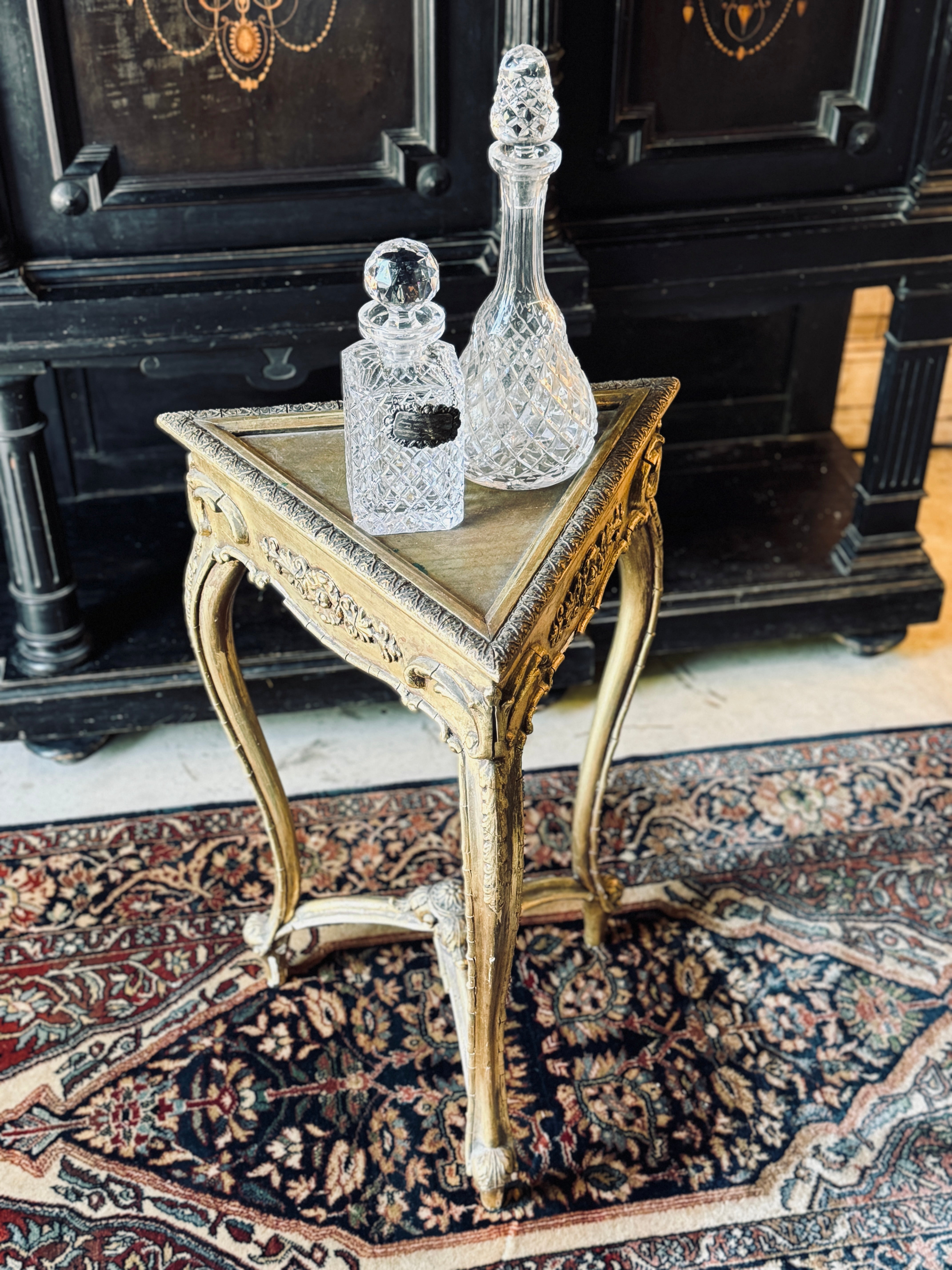 Antique French Triangular Side Table