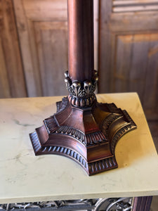 Vintage 5-Arm Table Candelabra with Red Shades