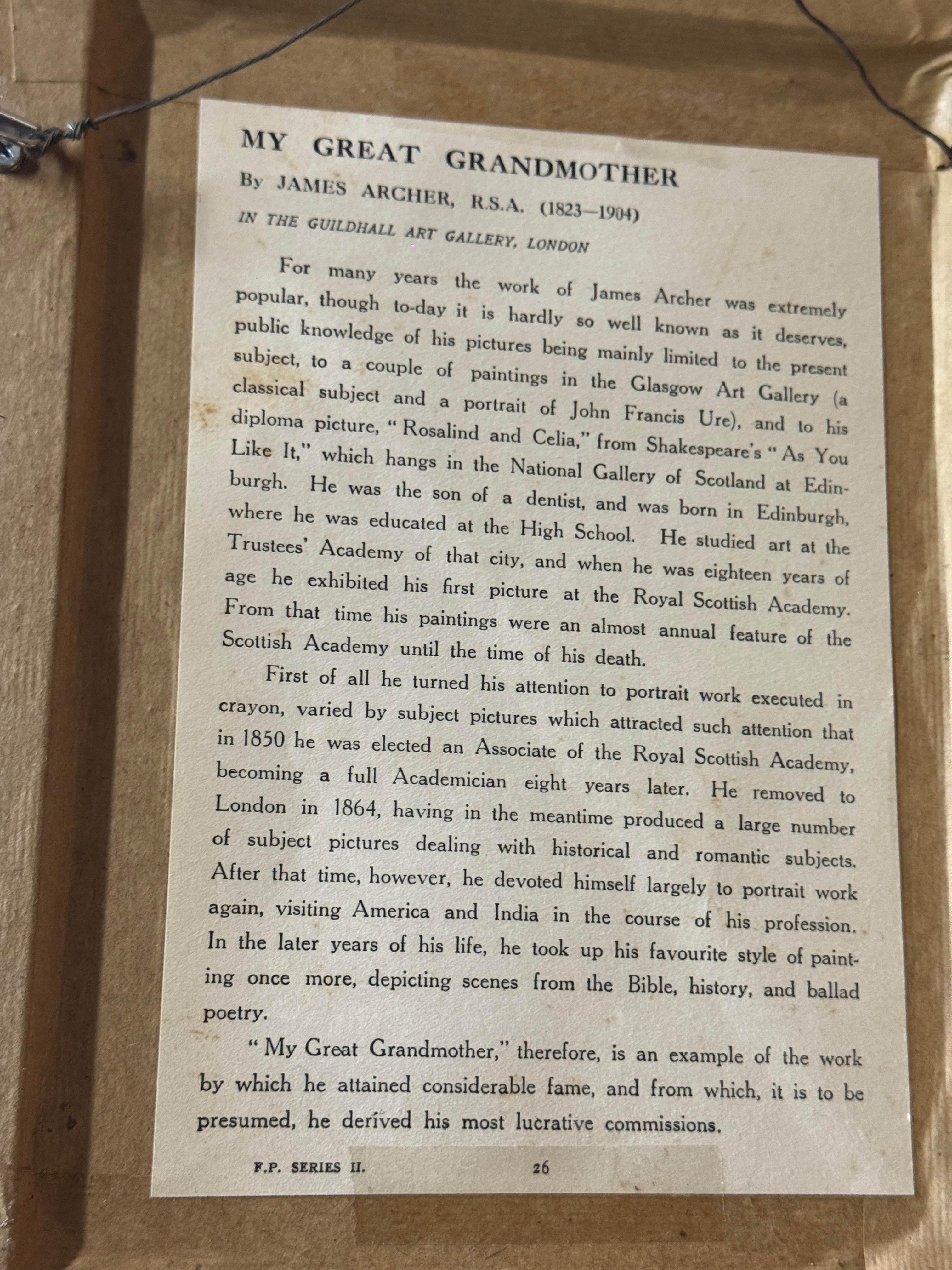 Vintage Ornate Gilt Framed Print of "My Great Grandmother"