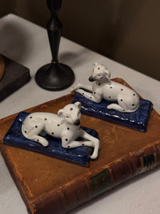 Pair of Vintage Staffordshire Dalmatian Figures - Blue