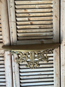 Vintage Gilt Wall Shelf with Rococo Scrollwork