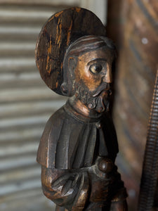 Antique Carved Timber Santos Figure of Saint Paul