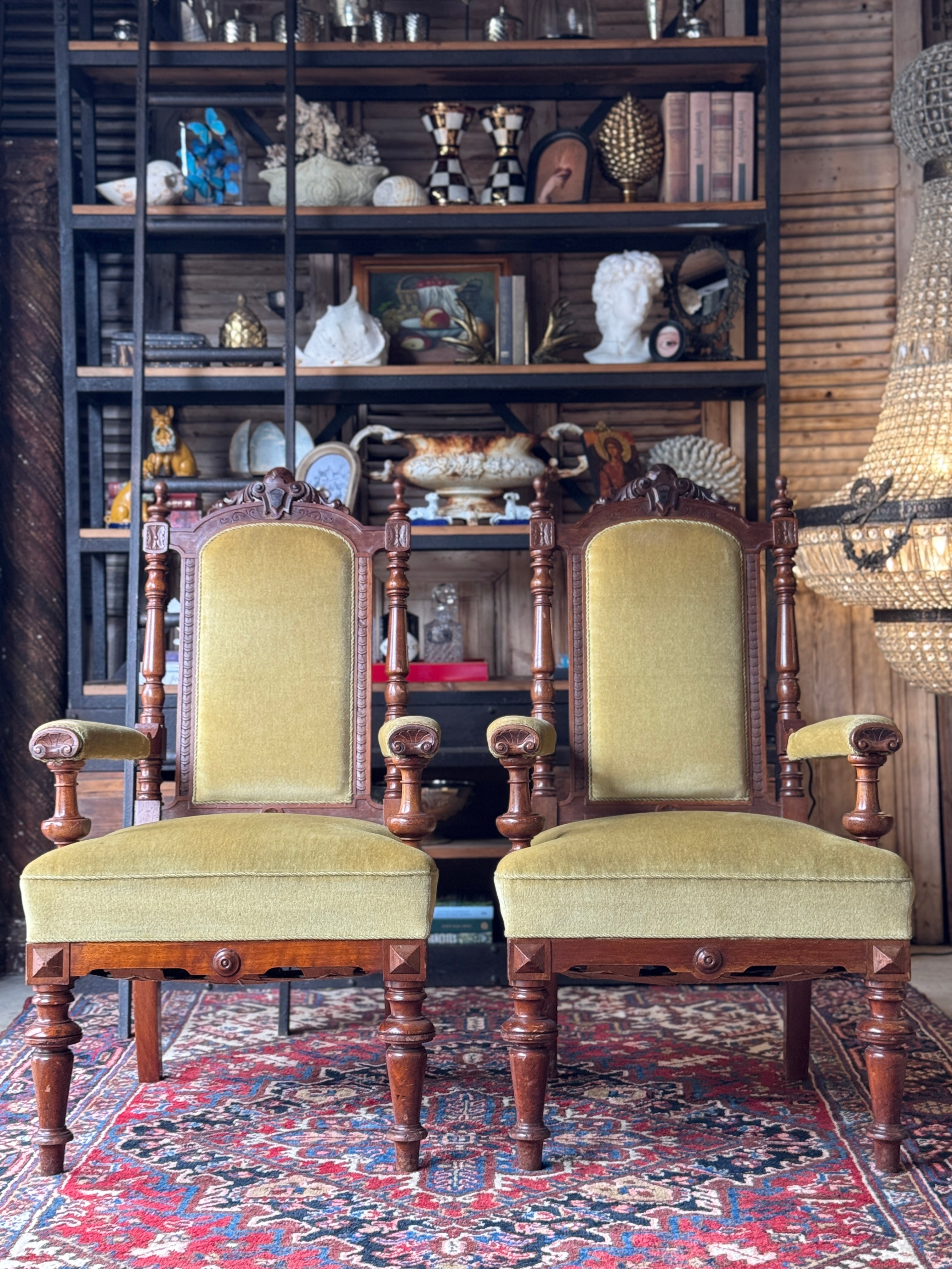 Vintage Pair of Danish Armchairs with Original Upholstery