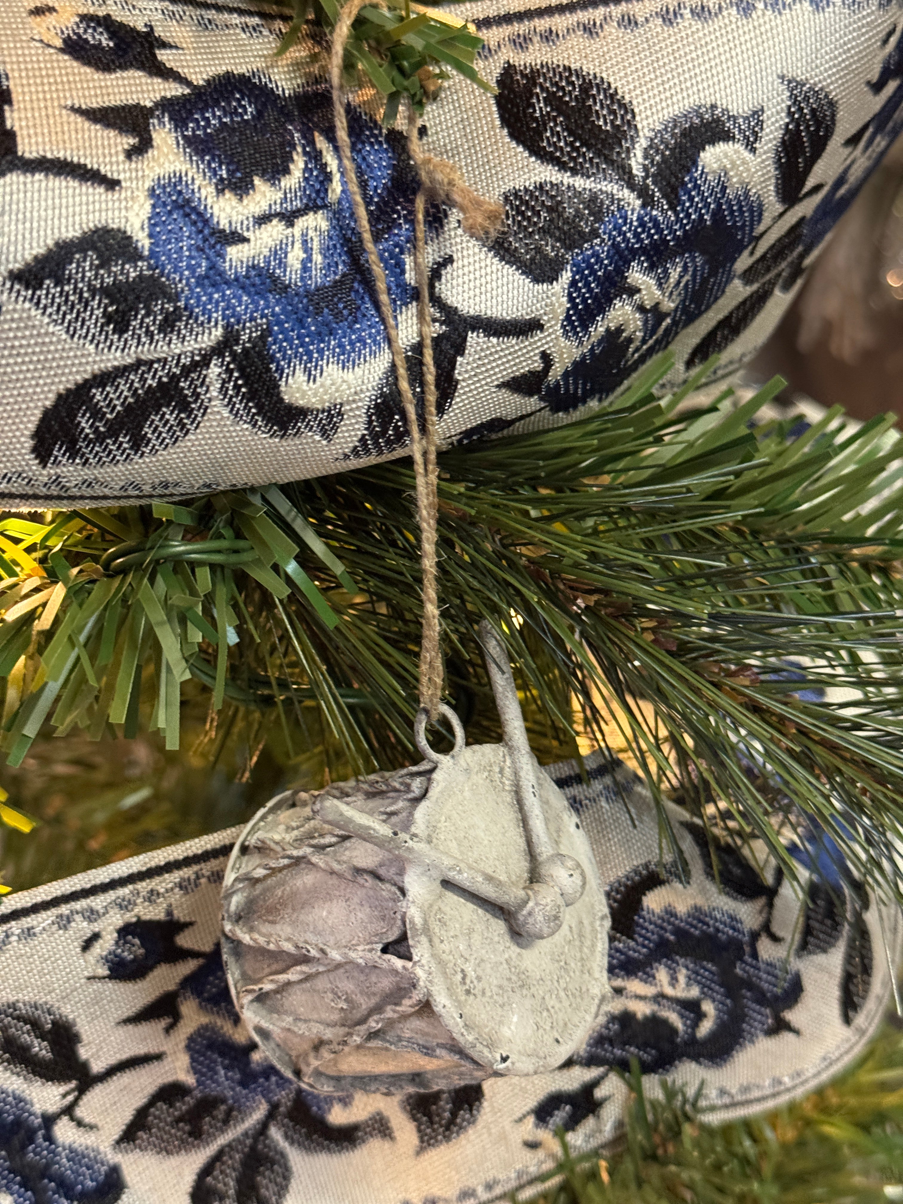 Drum Patinated Metal Christmas Ornament