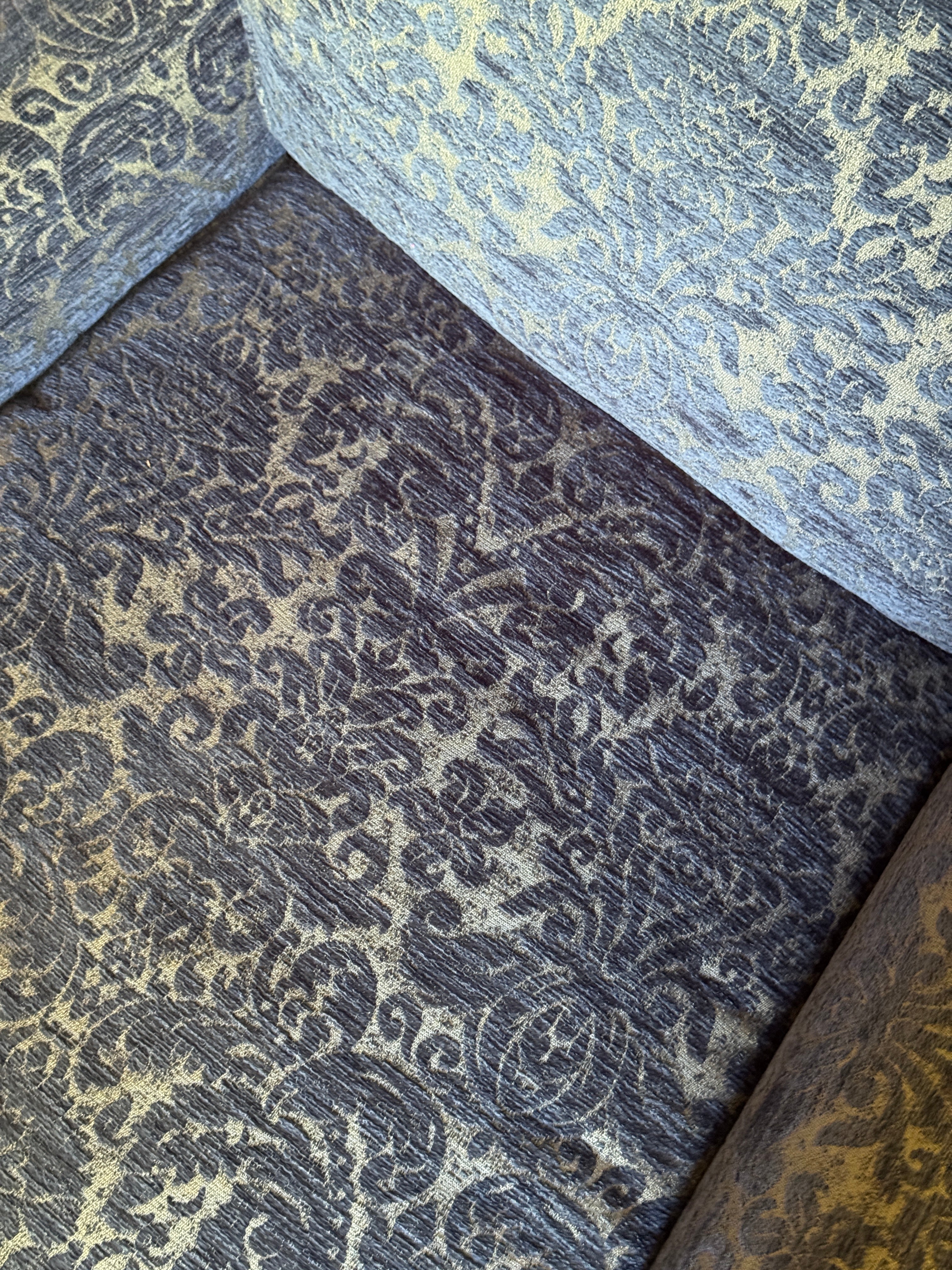 [HOLD] Pair of Vintage Damask Lounge Chairs