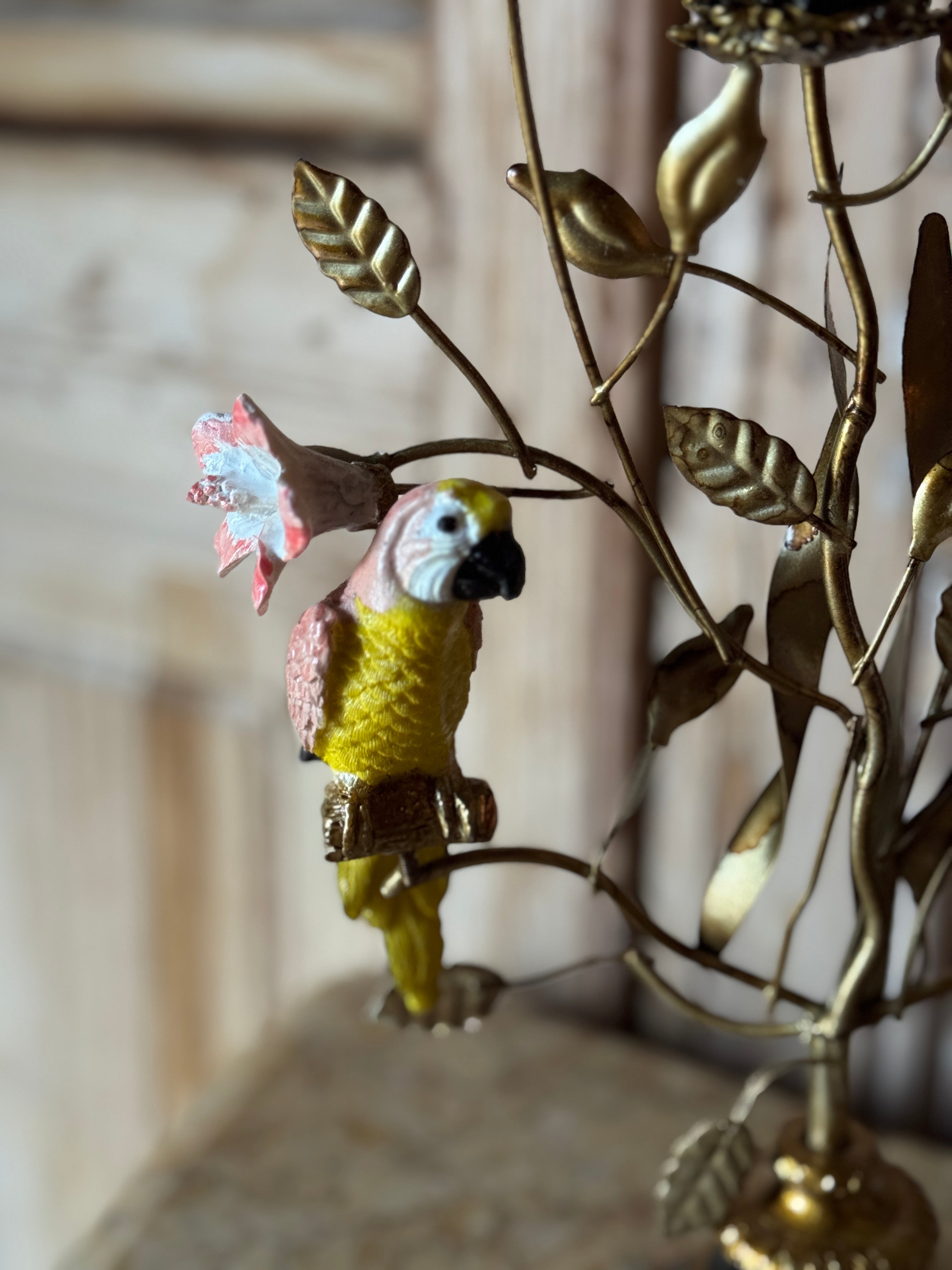 Parrot Taper Candelabra - Yellow