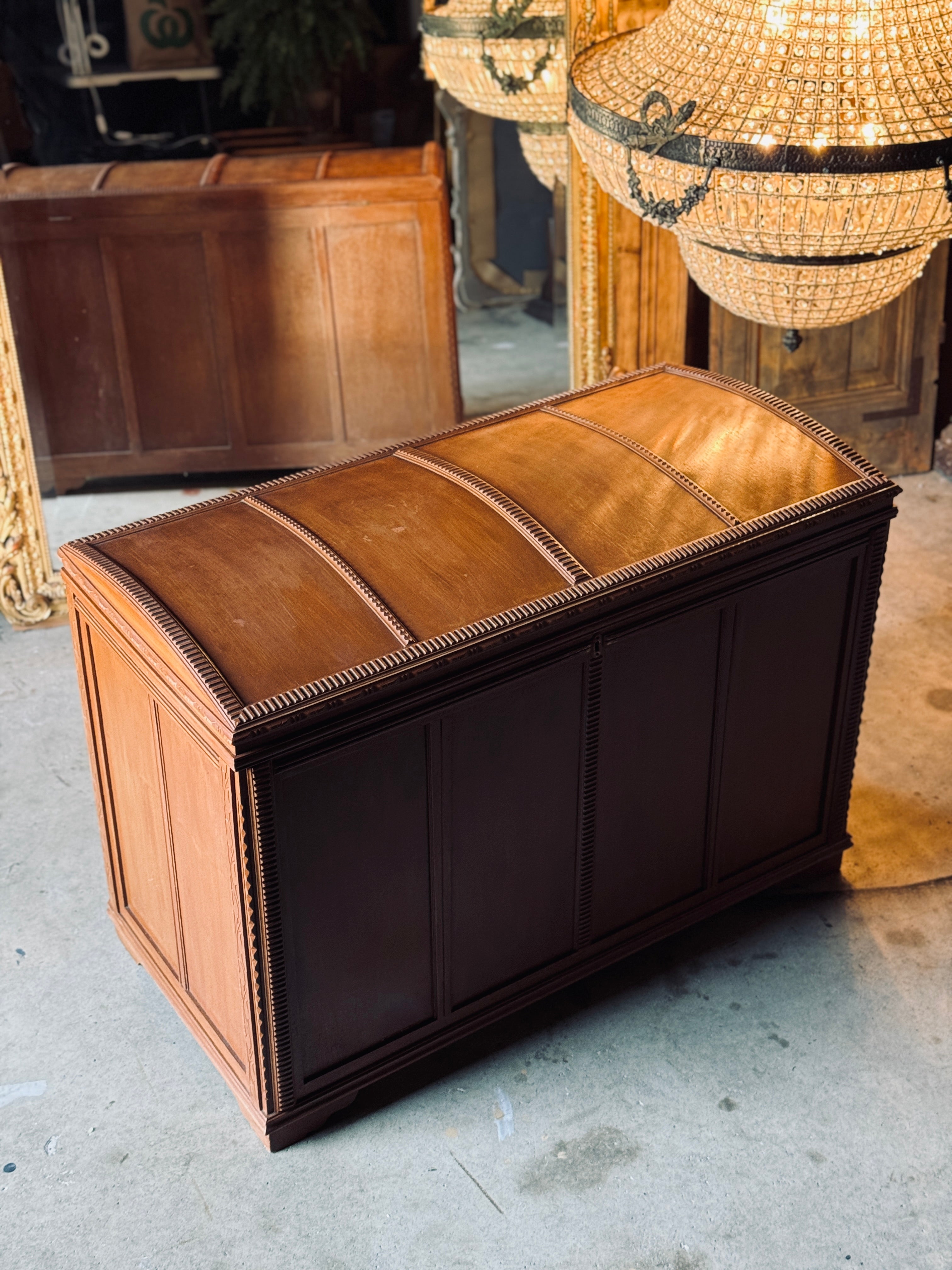 Vintage Dome Top Timber Blanket Box