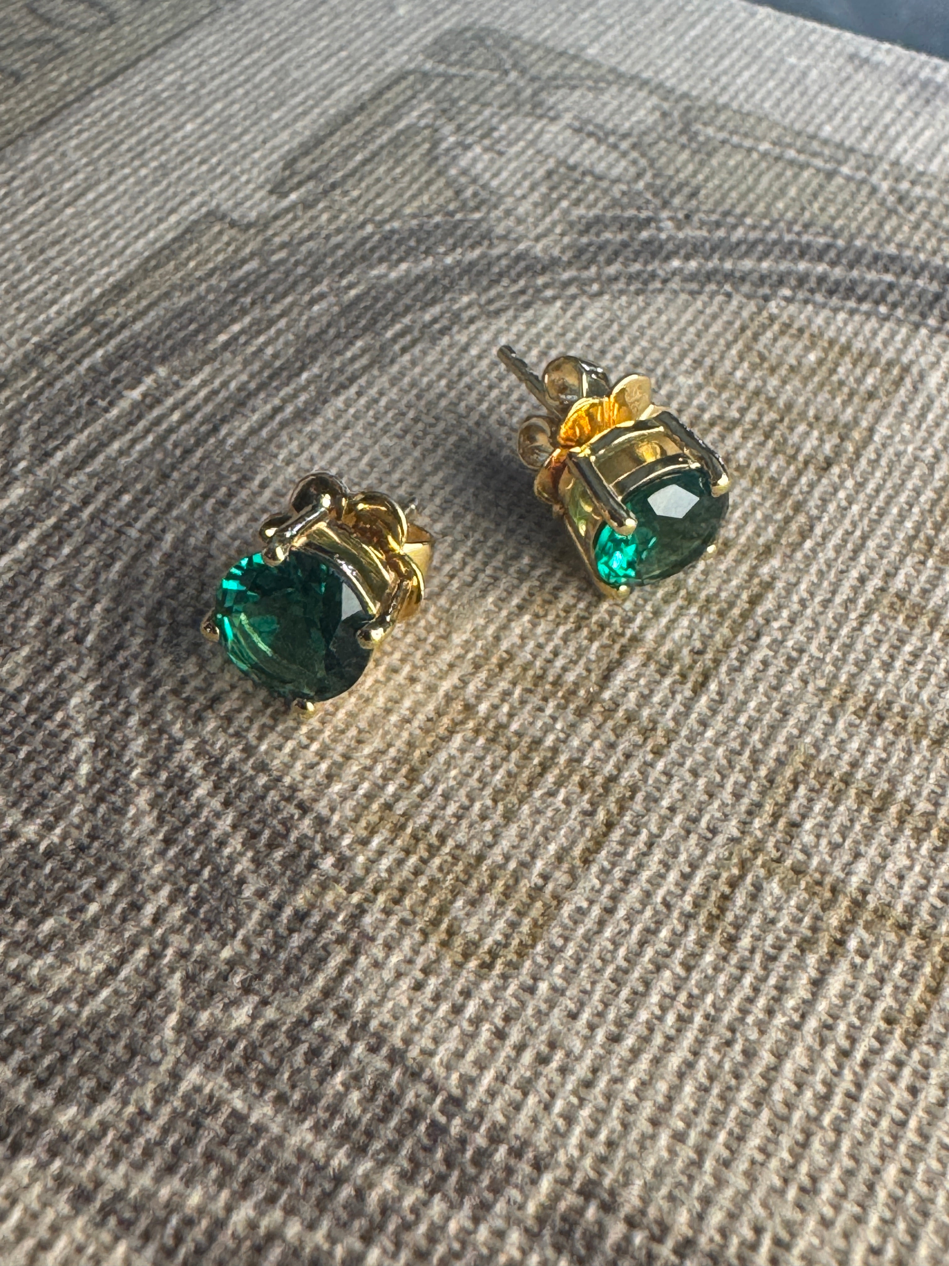 Emerald Zirconia Stud Earrings