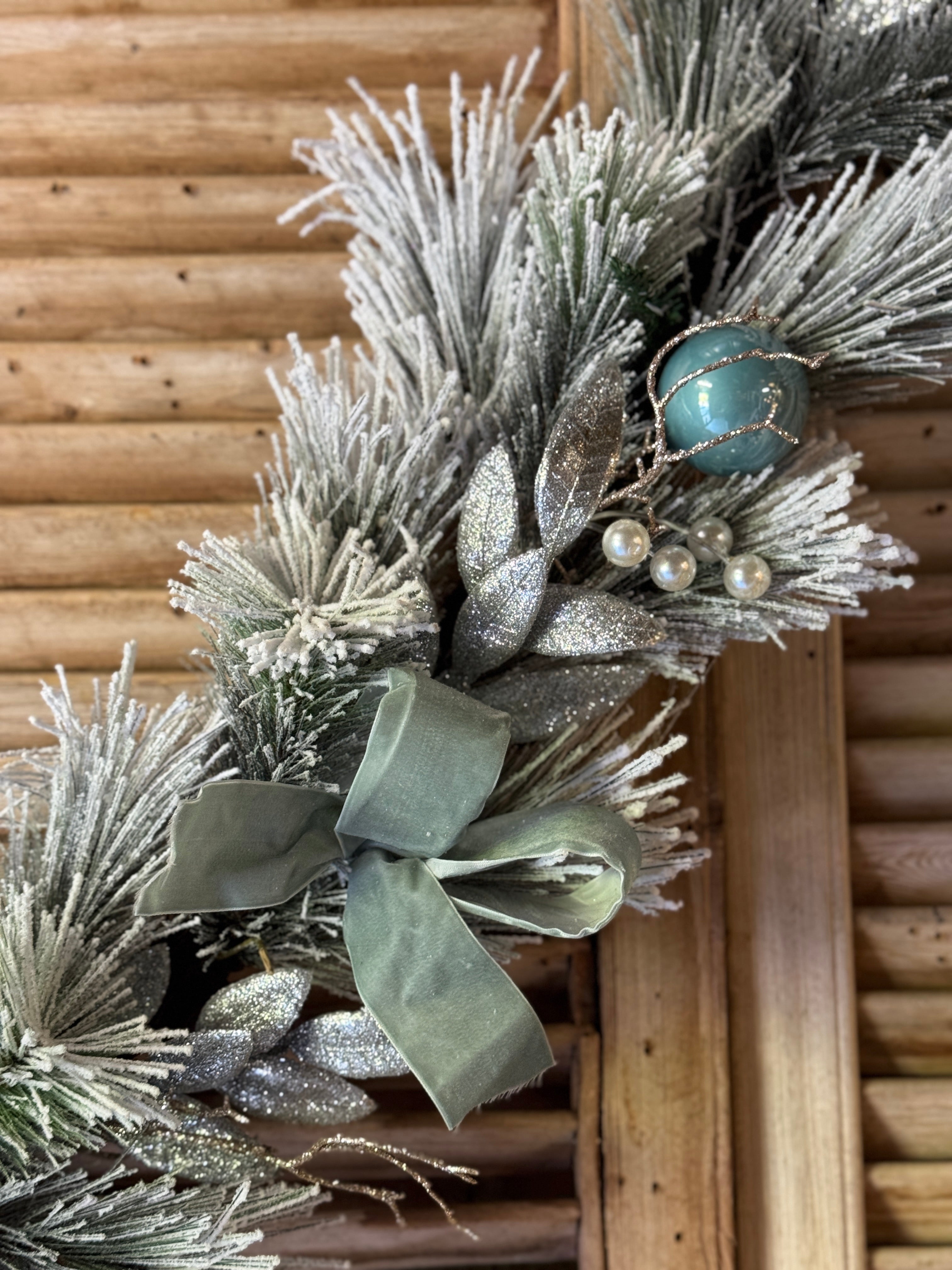 Frosted Blue Christmas Garland