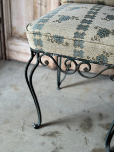 Pair of Vintage Wrought Iron Garden Chairs