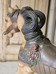 Vintage Carved Timber Rocking Horse