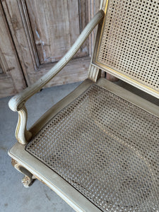 Vintage Louis XVI Style Rattan Settee